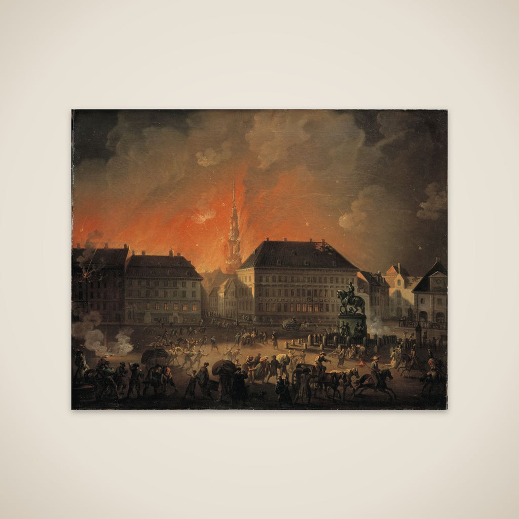 Den rædsomste Nat: Kongens Nytorv under bombardementet natten mellem 4. og 5. september 1807 unframed print