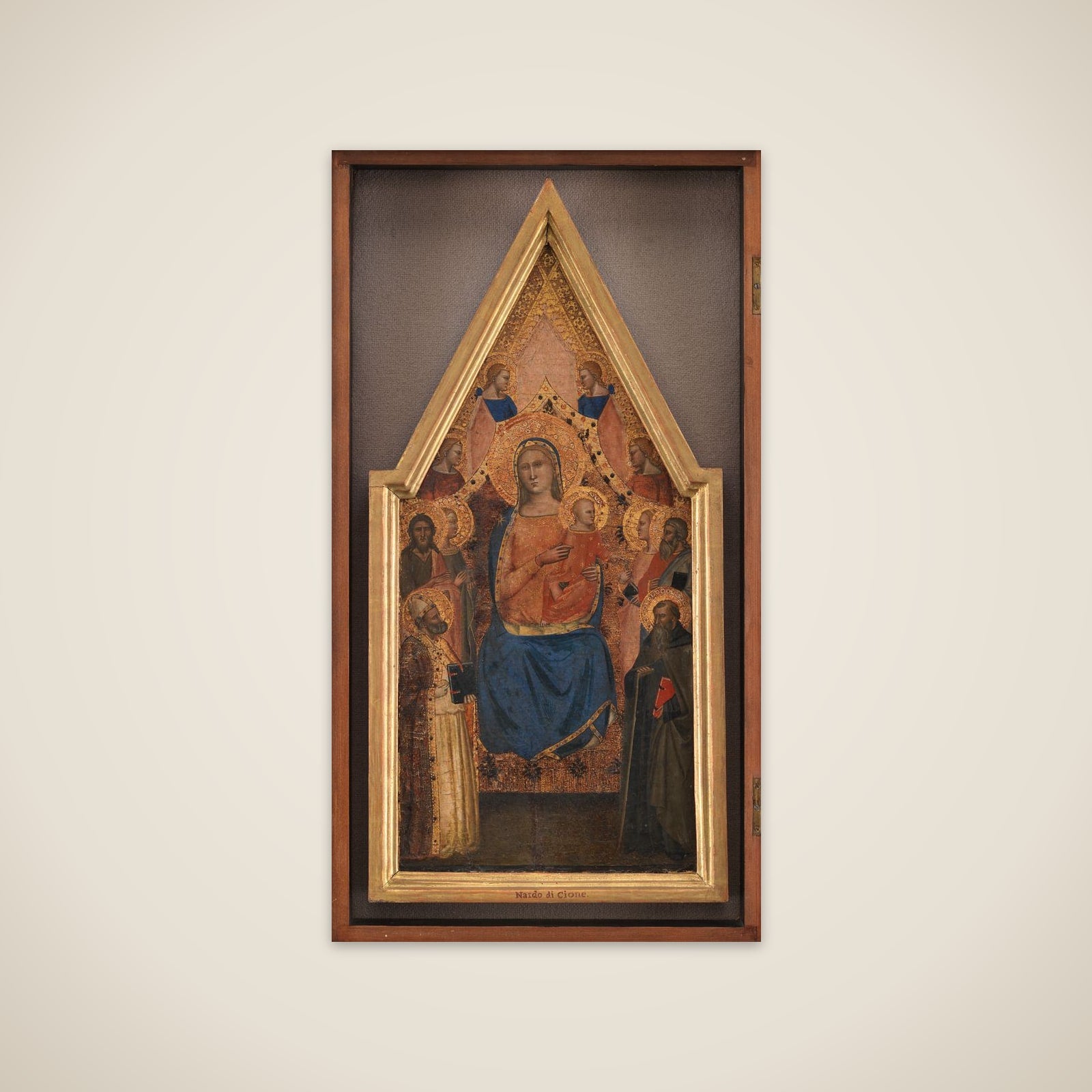 Madonna med Barnet, omgivet af helgener og engle unframed print