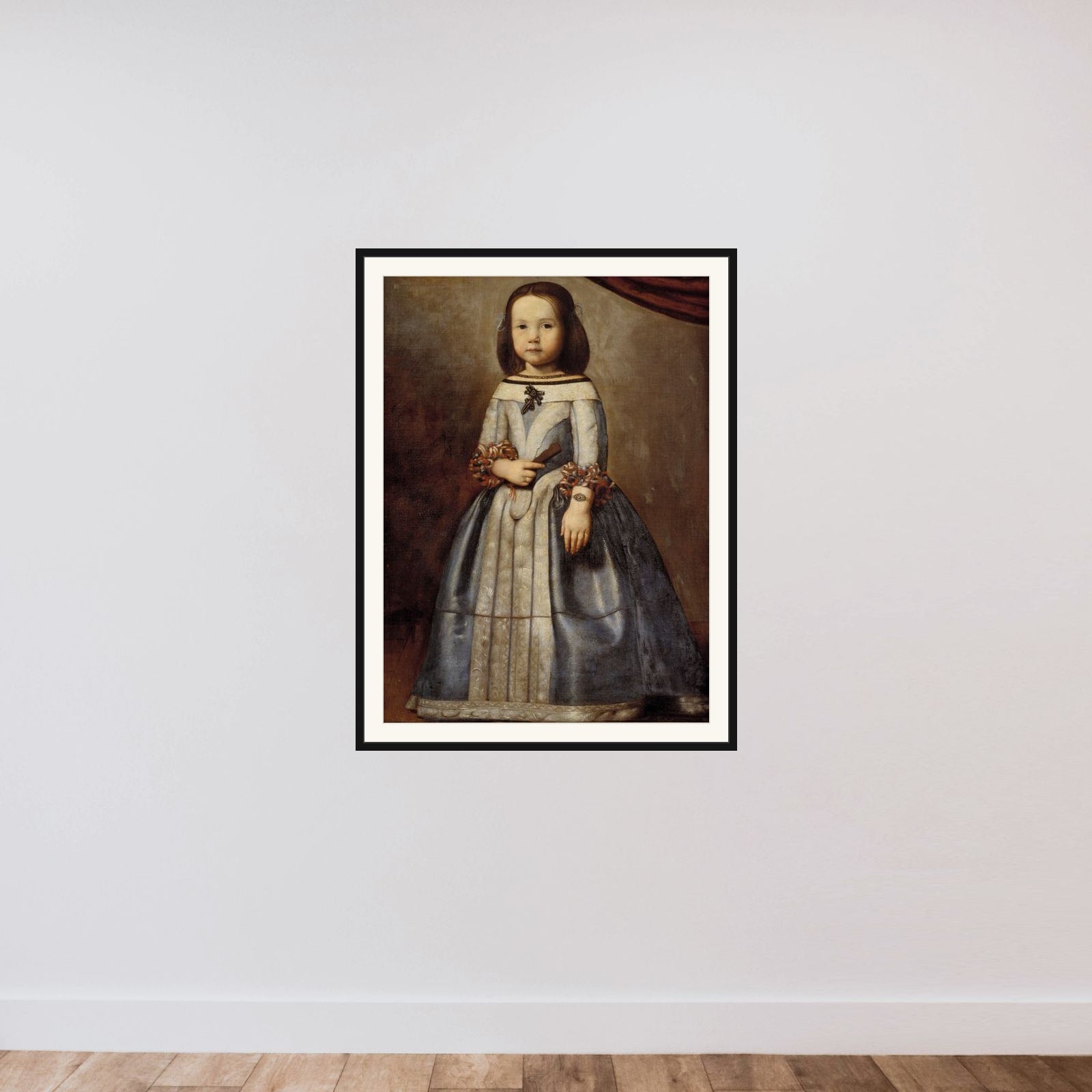 Portræt af Laura Chigi framed — shown to scale
