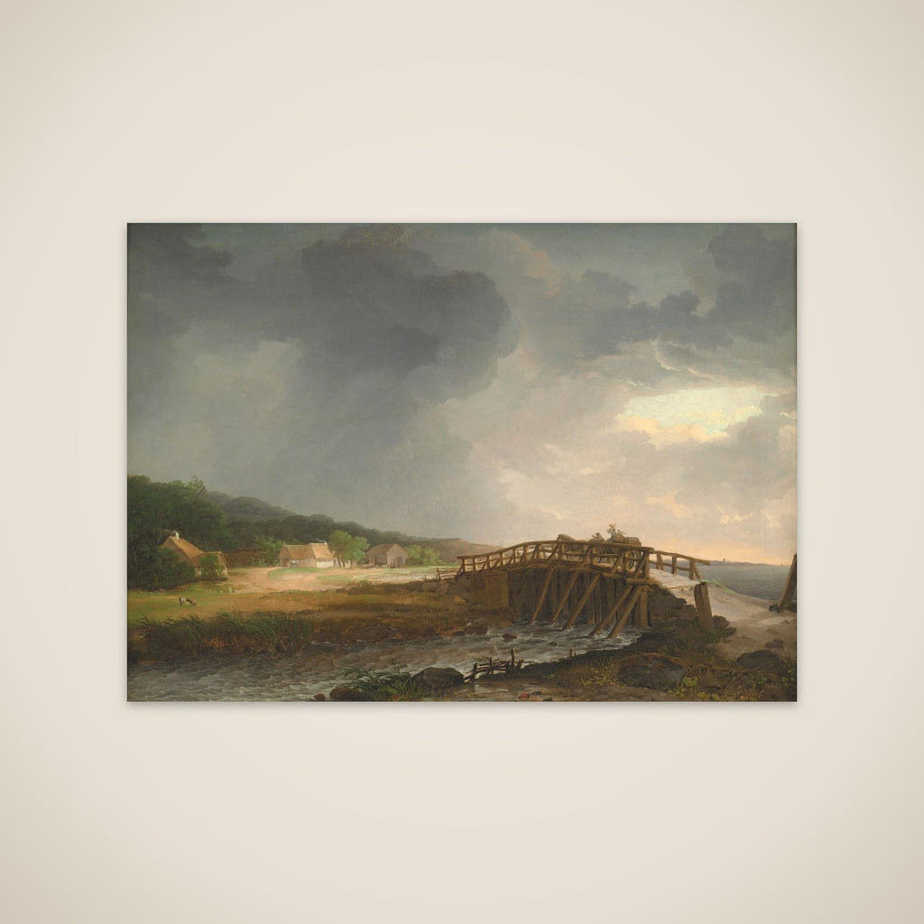 Broen over Tryggevælde å med udsigt til Køge unframed print