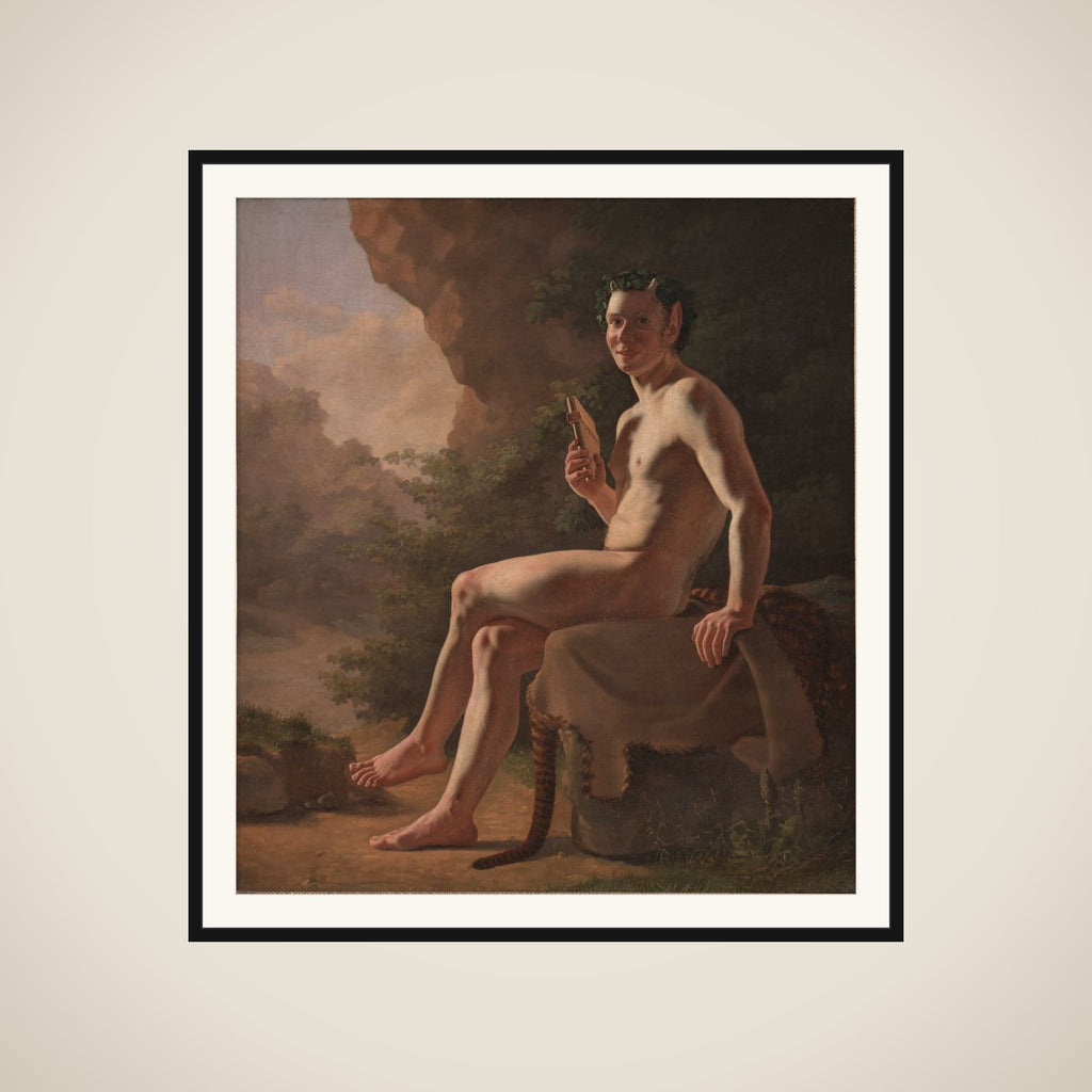 Ung Pan i en grotte. Modelfigur framed