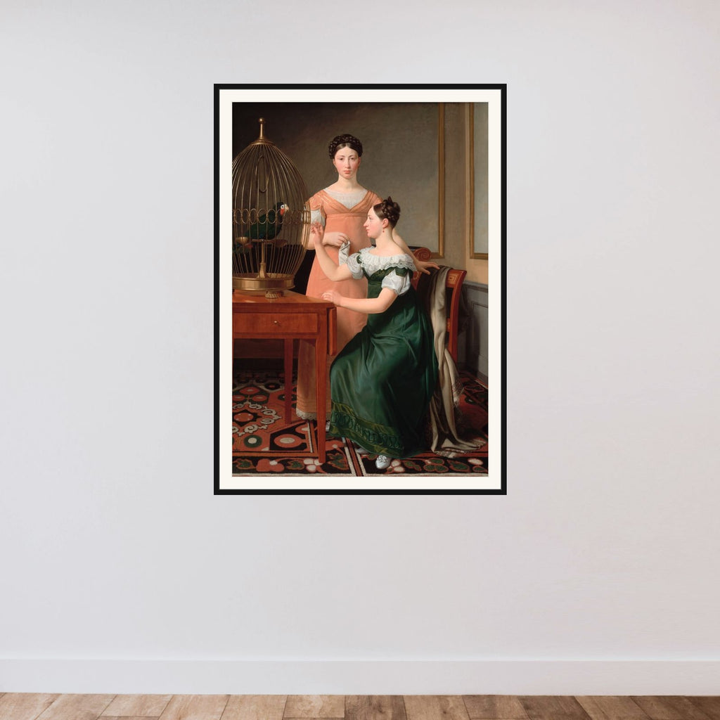 Mendel Levin Nathansons ældste døtre, Bella og Hanna framed — shown to scale