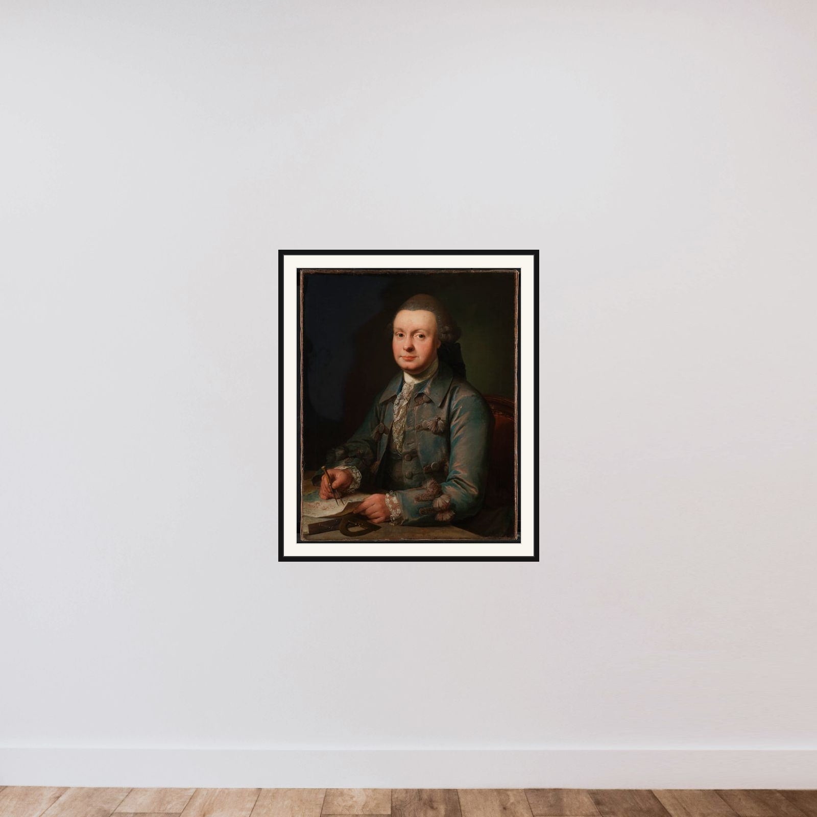 Peder Rahr, købmand i Ribe framed — shown to scale