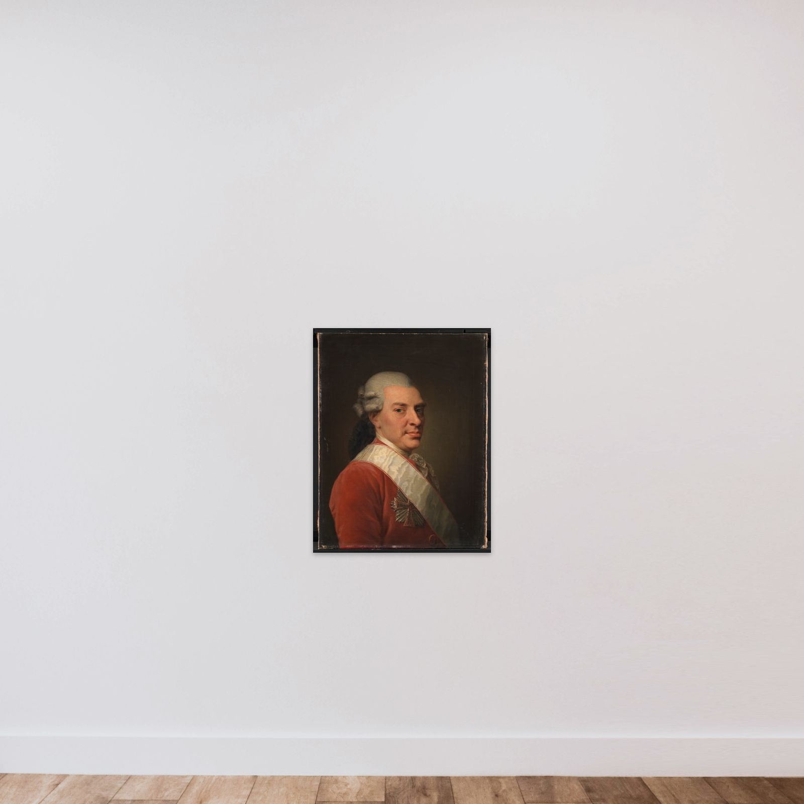 Geheimeråd Henrik Hielmstierne unframed — shown to scale