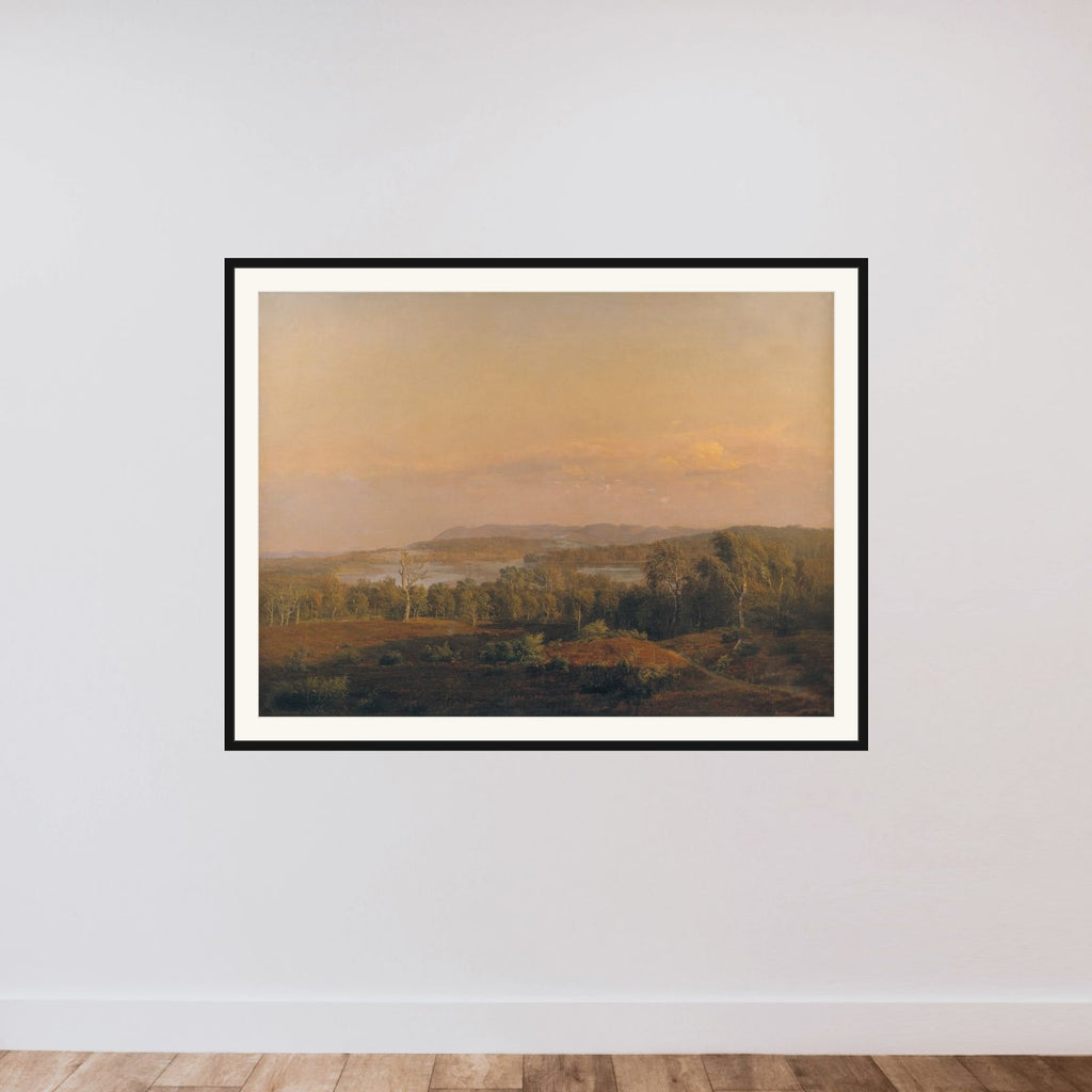 Udsigt mod Himmelbjerget. Aften framed — shown to scale