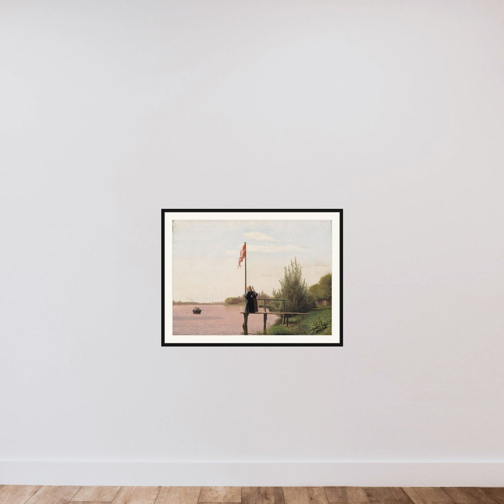 Udsigt fra Dosseringen ved Sortedamssøen mod Nørrebro framed — shown to scale