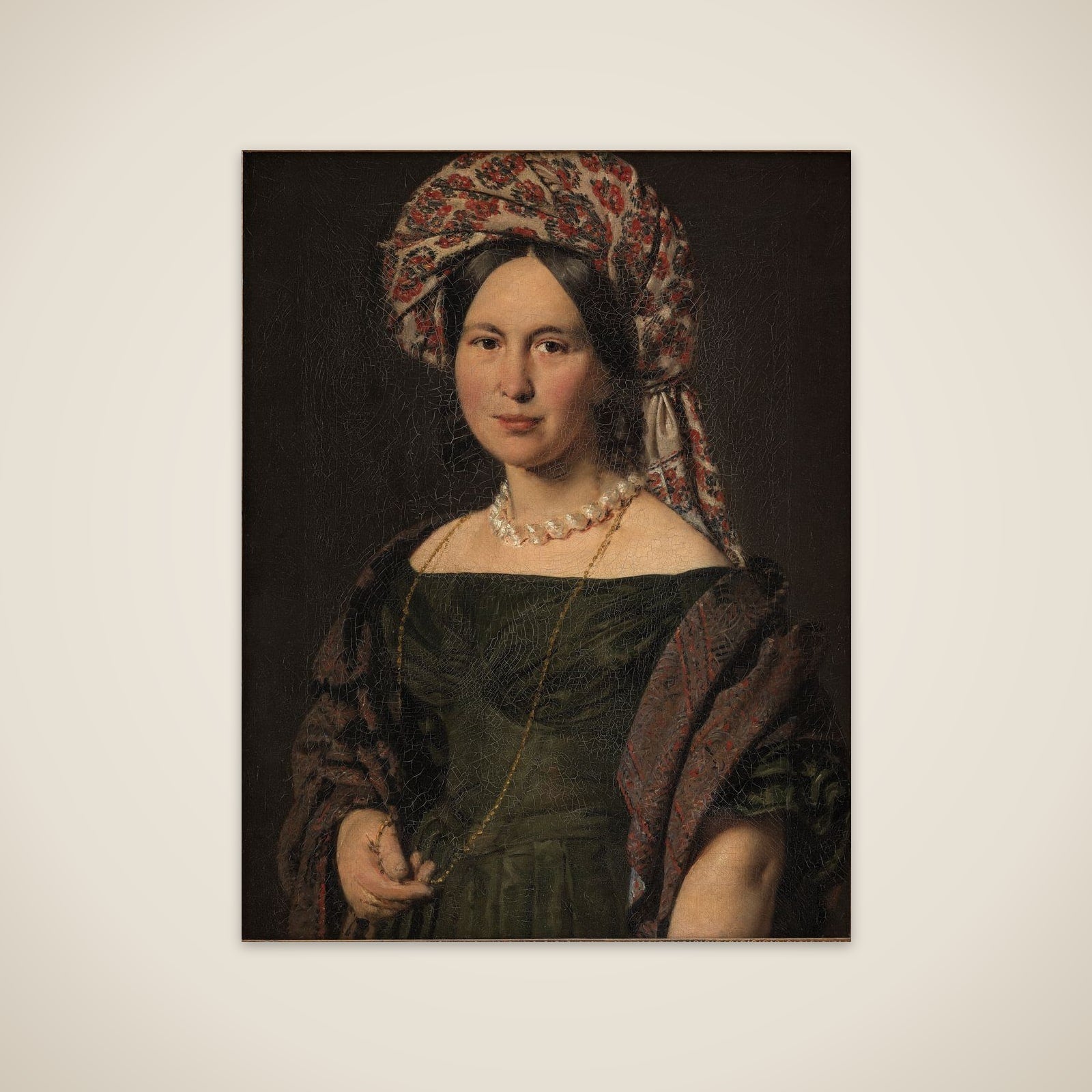 Cathrine Jensen, f. Lorenzen, kunstnerens hustru med turban unframed print