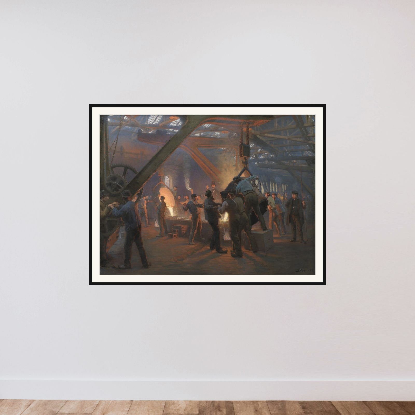 Fra Burmeister & Wains jernstøberi framed — shown to scale