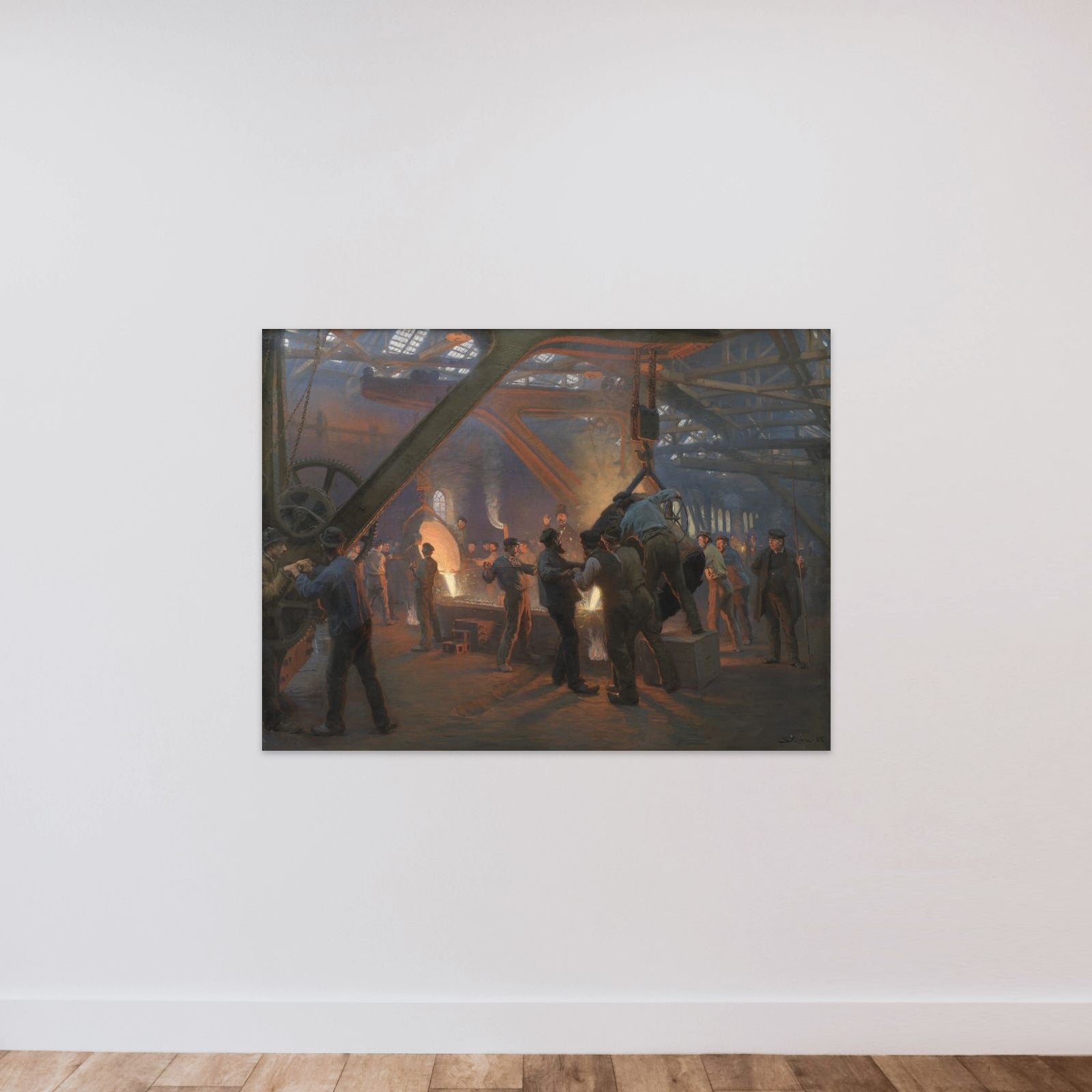 Fra Burmeister & Wains jernstøberi unframed — shown to scale