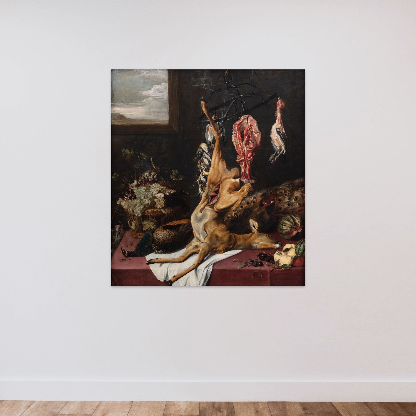 Vildt og frugter unframed — shown to scale