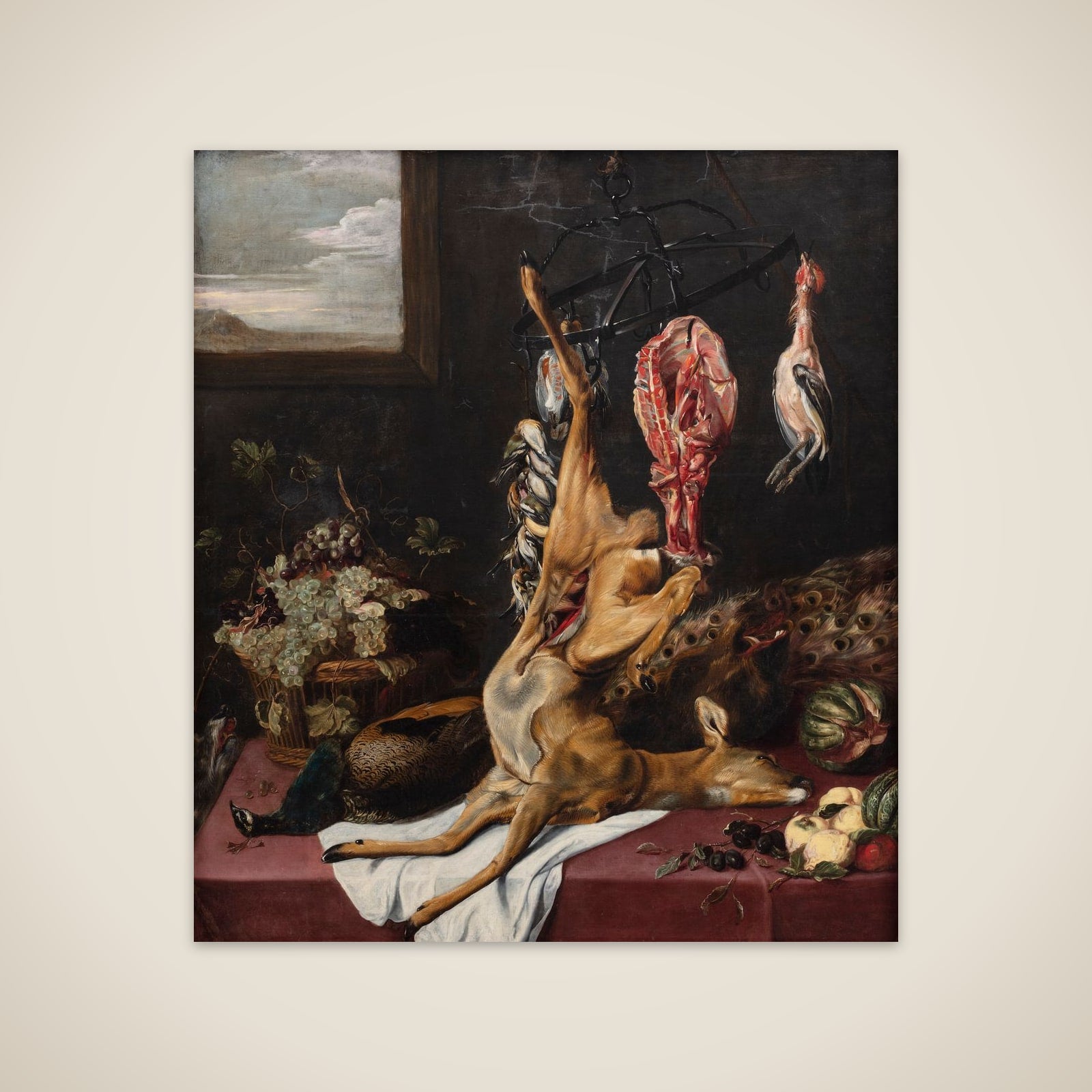 Vildt og frugter unframed print