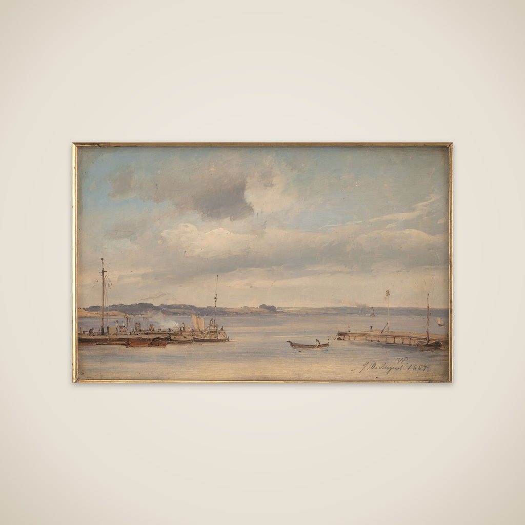 En bådehavn. Humlebæk unframed print