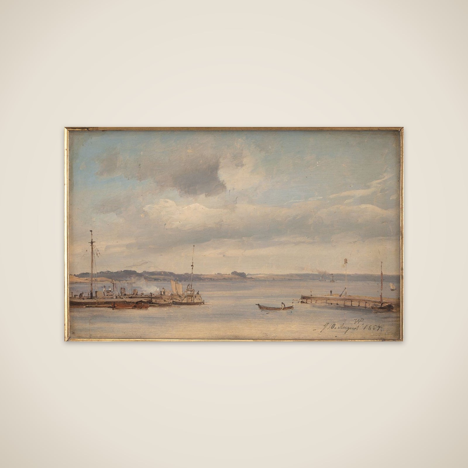 En bådehavn. Humlebæk unframed print