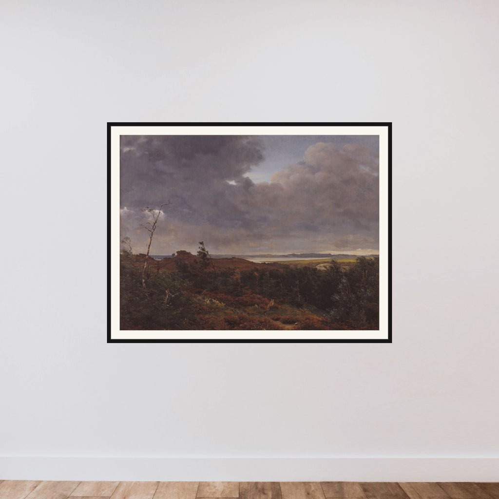 Udsigt mod Frederiksværk fra Tisvilde Skov framed — shown to scale