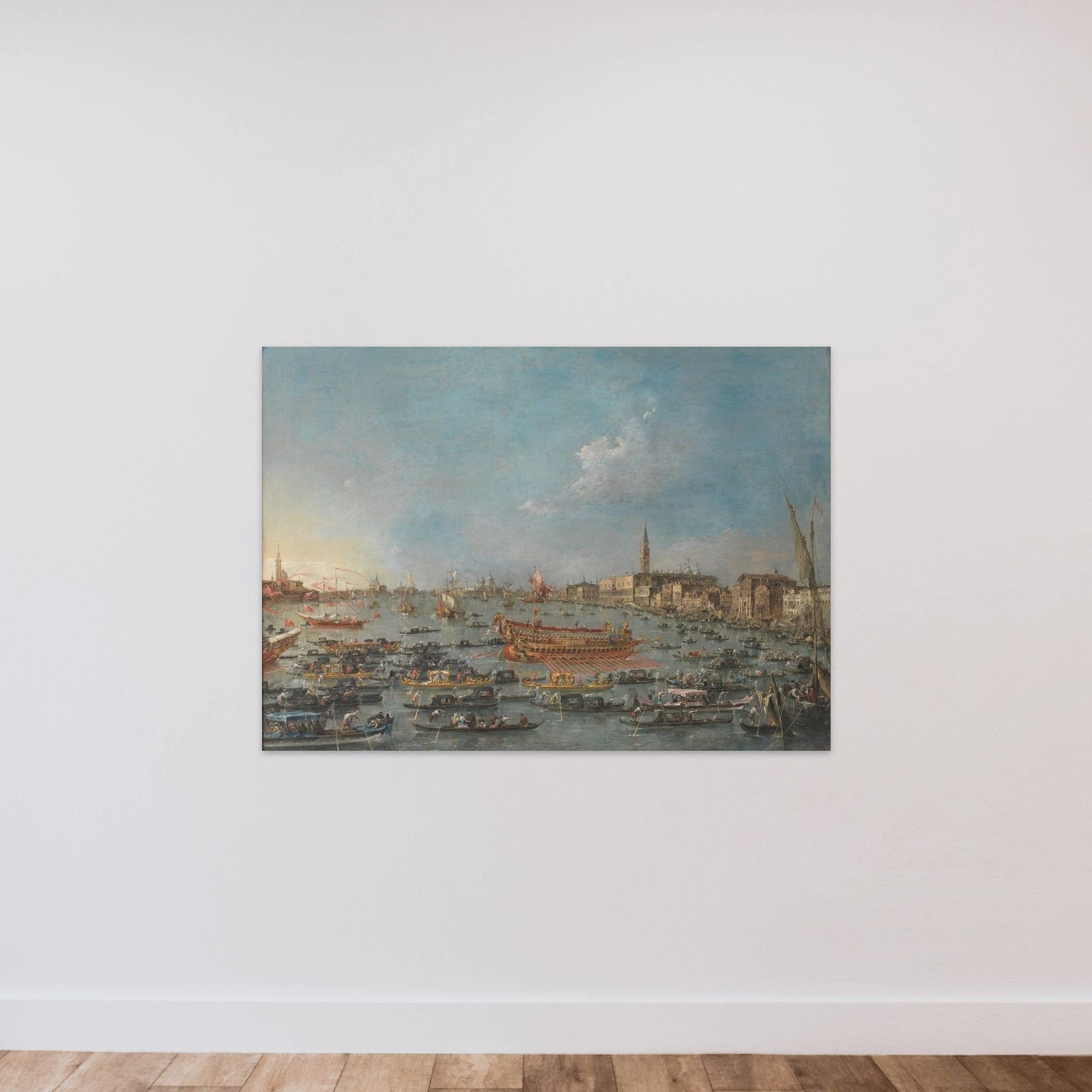 Bucintoro-festen i Venedig unframed — shown to scale