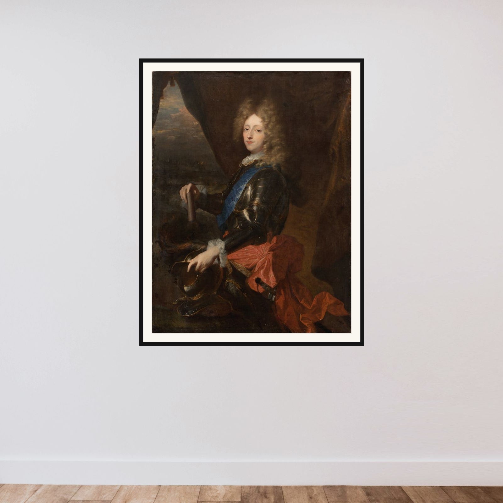 Portræt af kong Frederik IV som prins framed — shown to scale