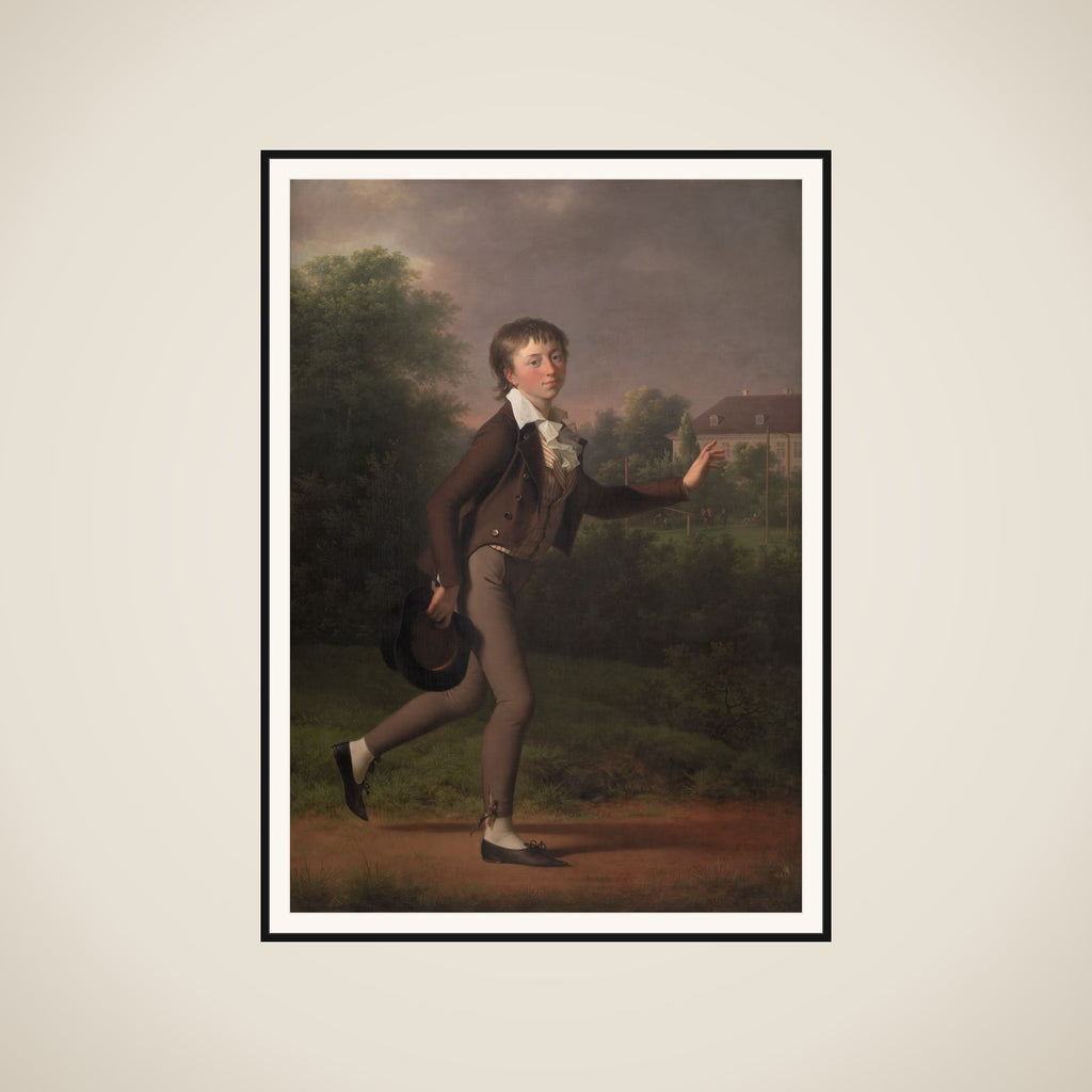 Løbende dreng. Marcus Holst von Schmidten framed