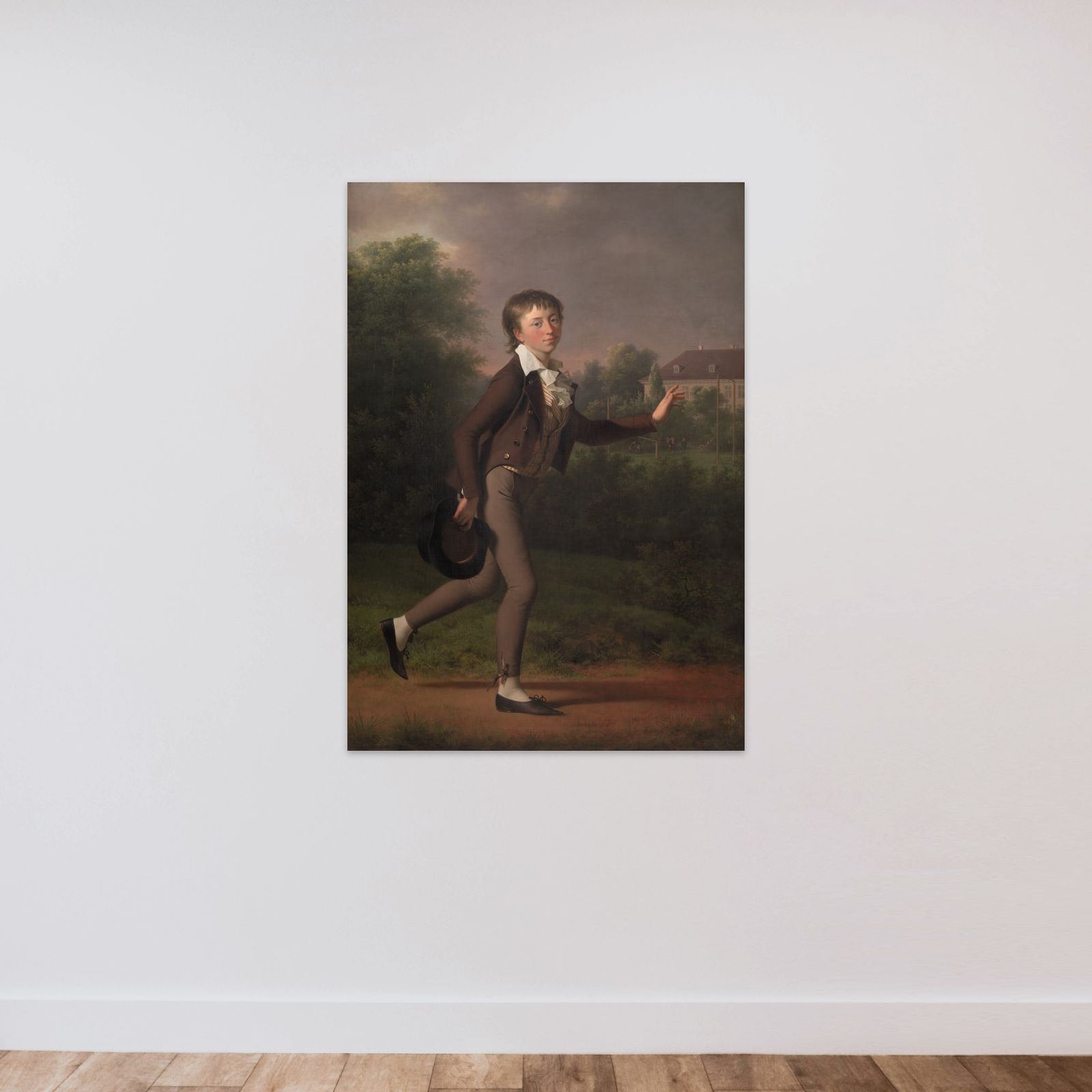 Løbende dreng. Marcus Holst von Schmidten unframed — shown to scale