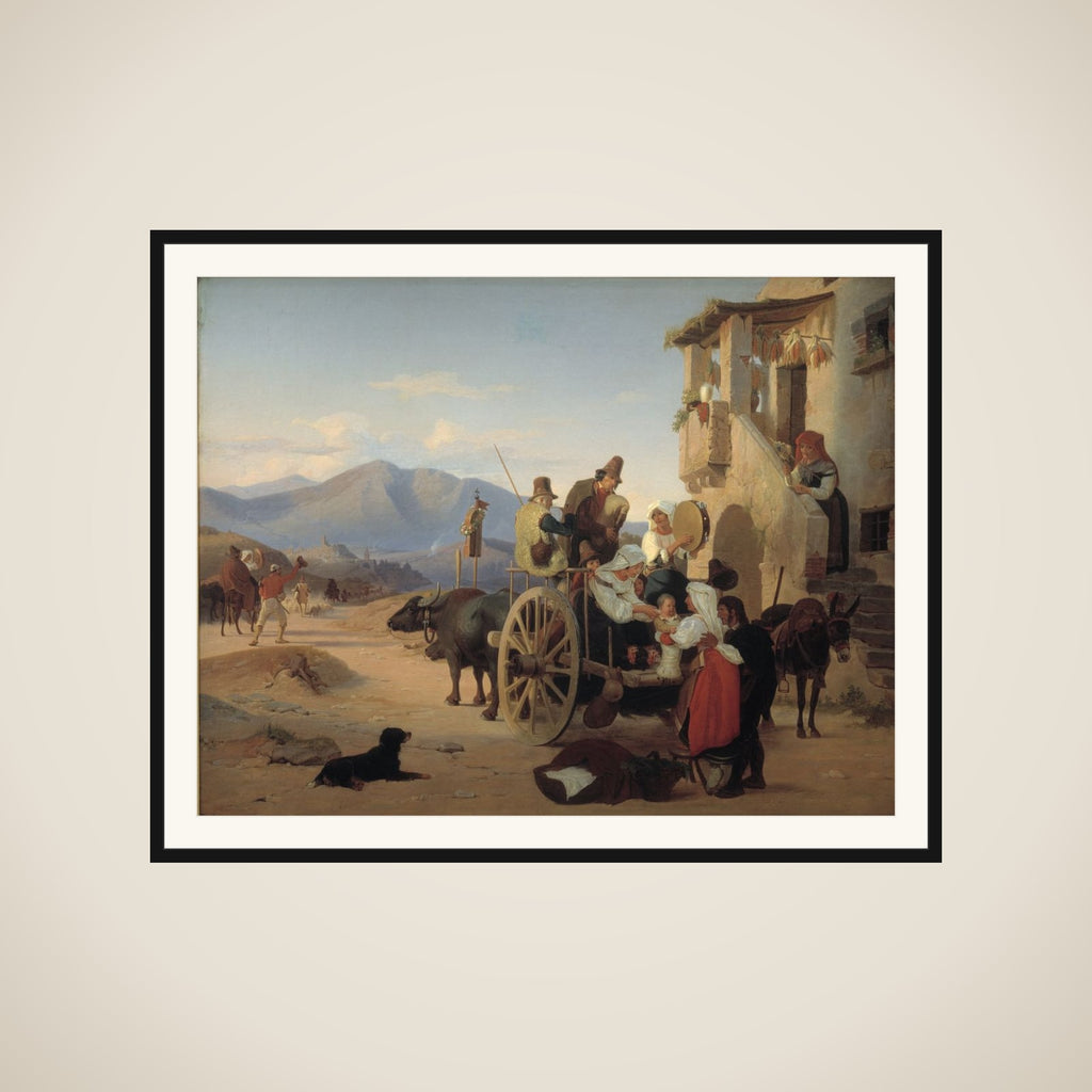 Romerske landfolk drager til marked framed