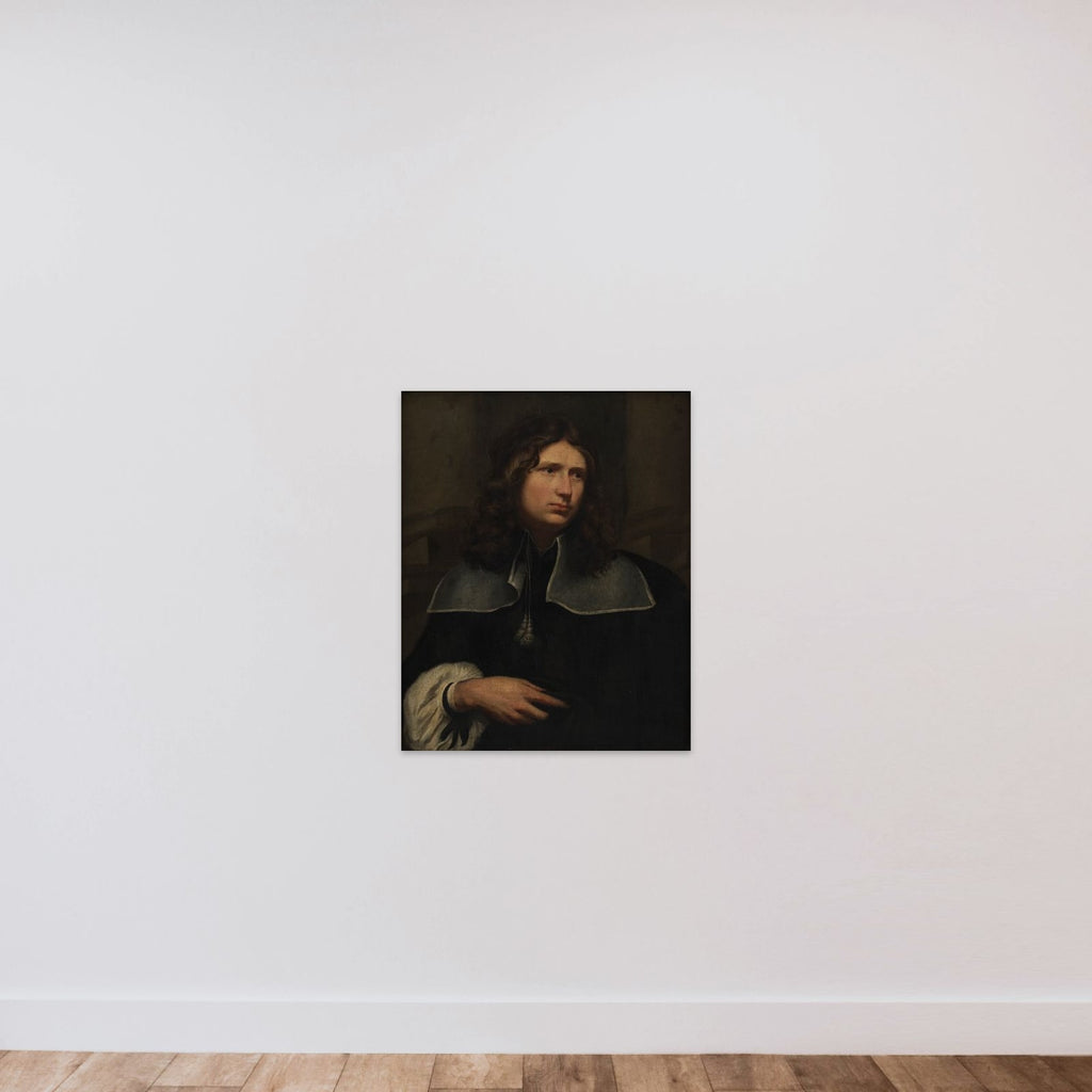 Portræt af en ung mand unframed — shown to scale