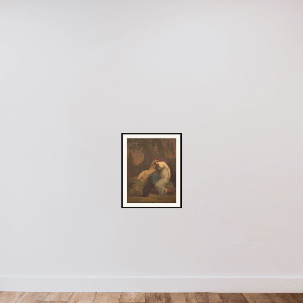 Den græske digter Sappho og mytilenerinden framed — shown to scale