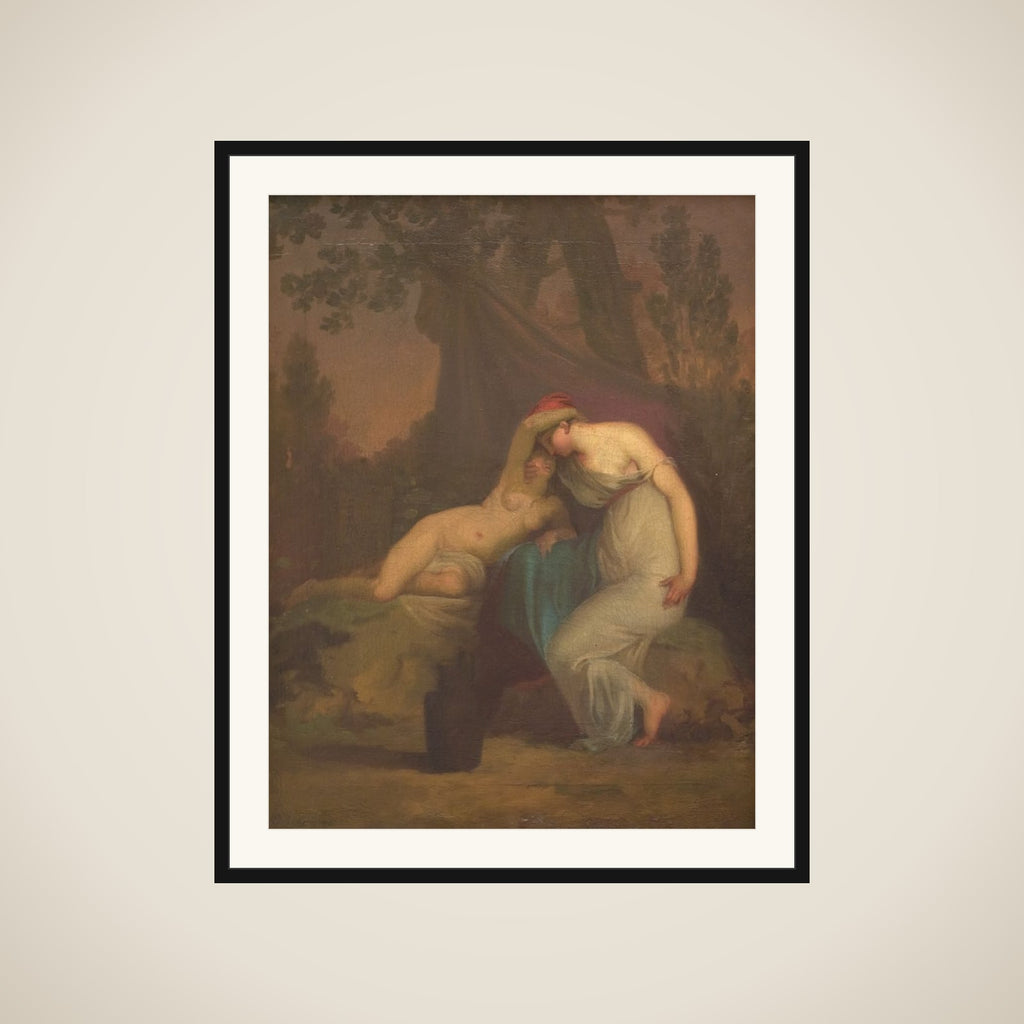 Den græske digter Sappho og mytilenerinden framed