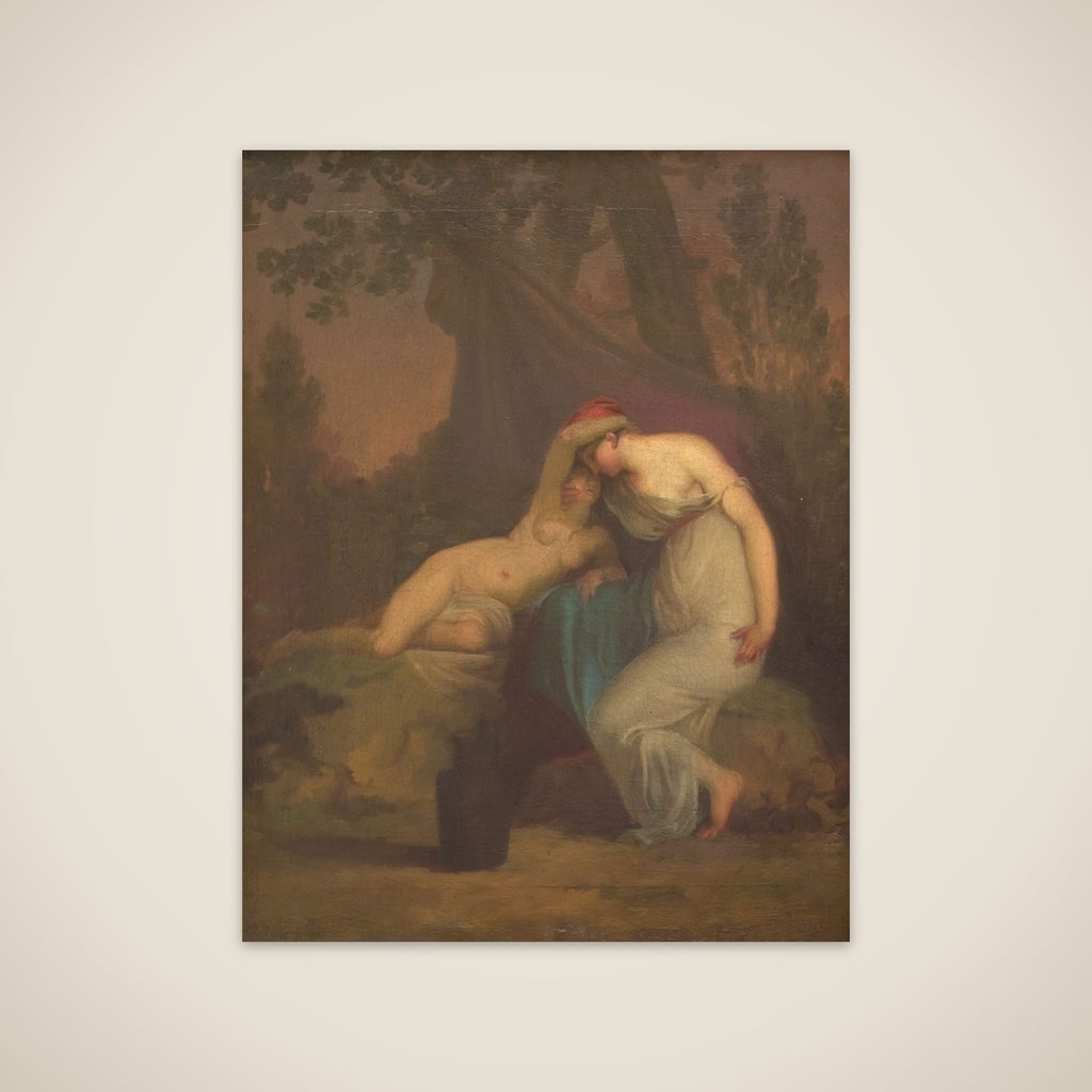 Den græske digter Sappho og mytilenerinden unframed print