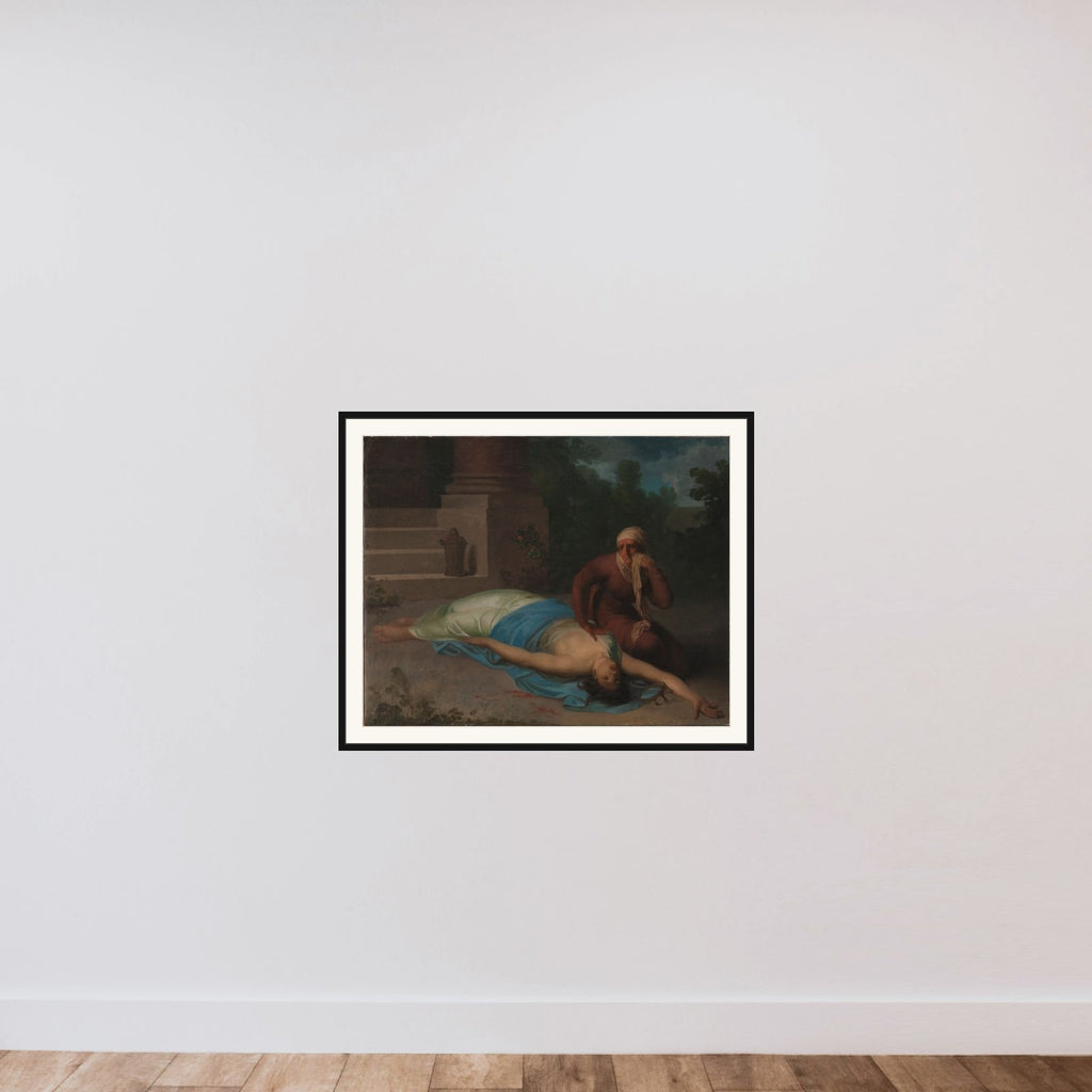 Den døende Messalina og hendes moder framed — shown to scale