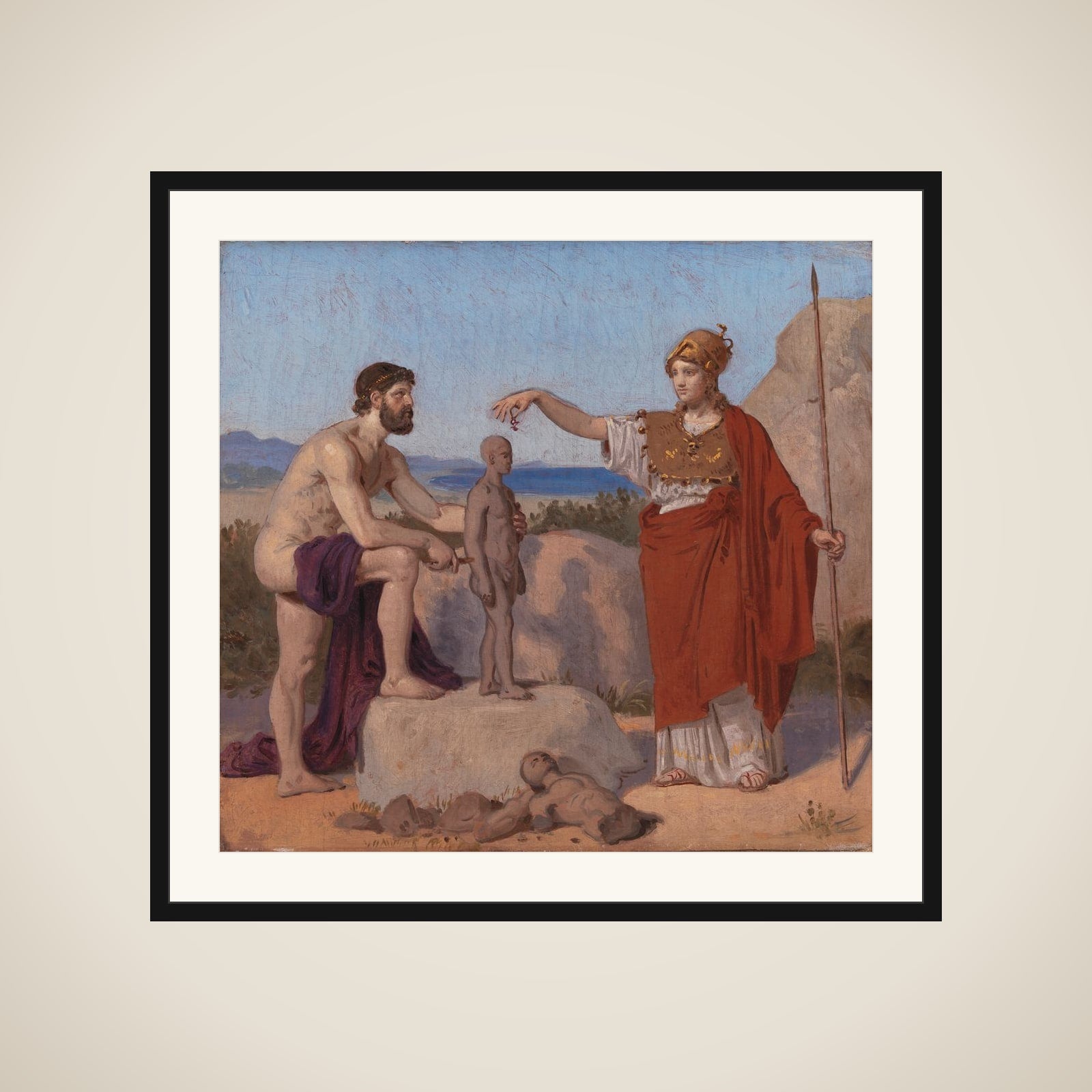 Prometheus danner mennesket af ler framed