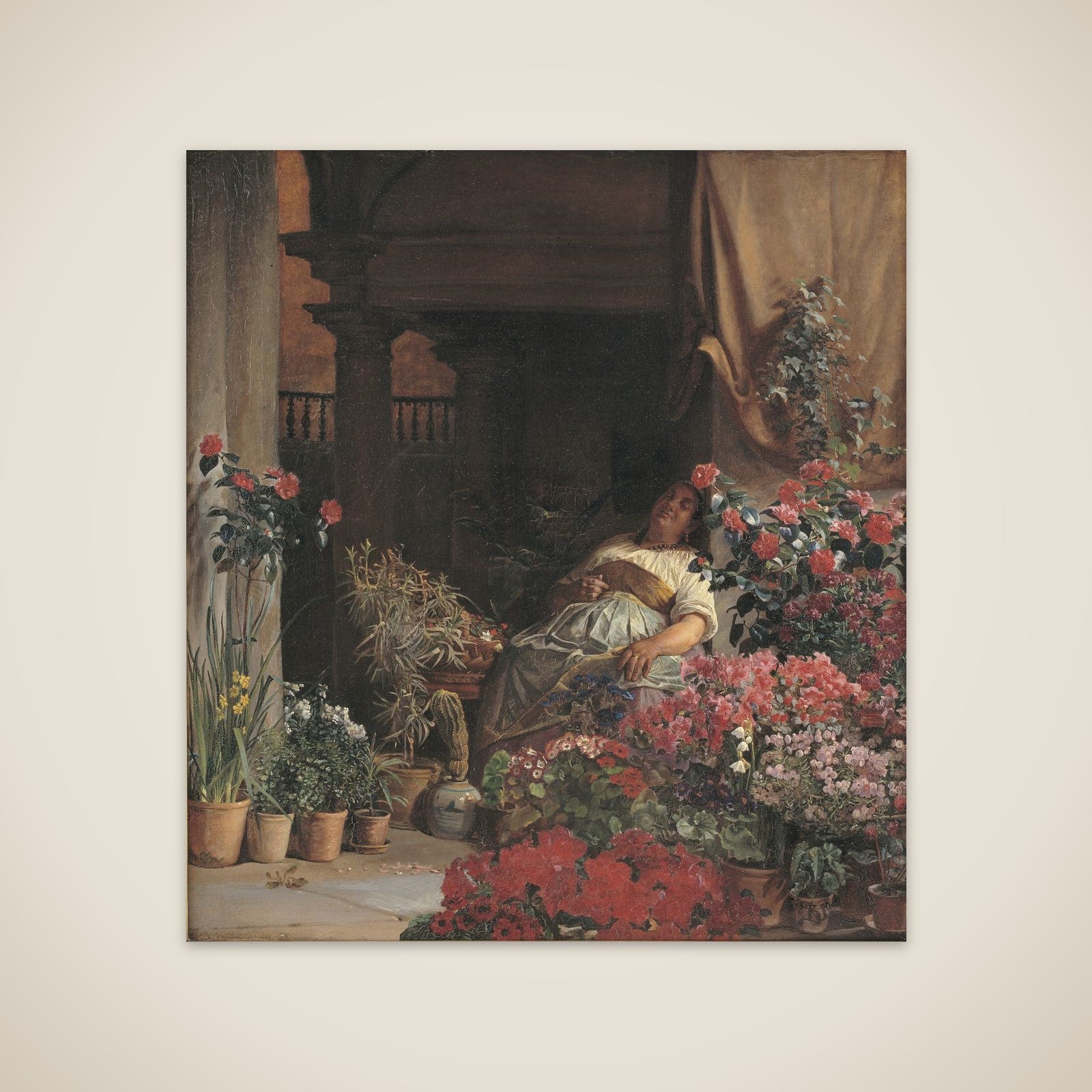 En blomstersælgerske fra Firenze unframed print