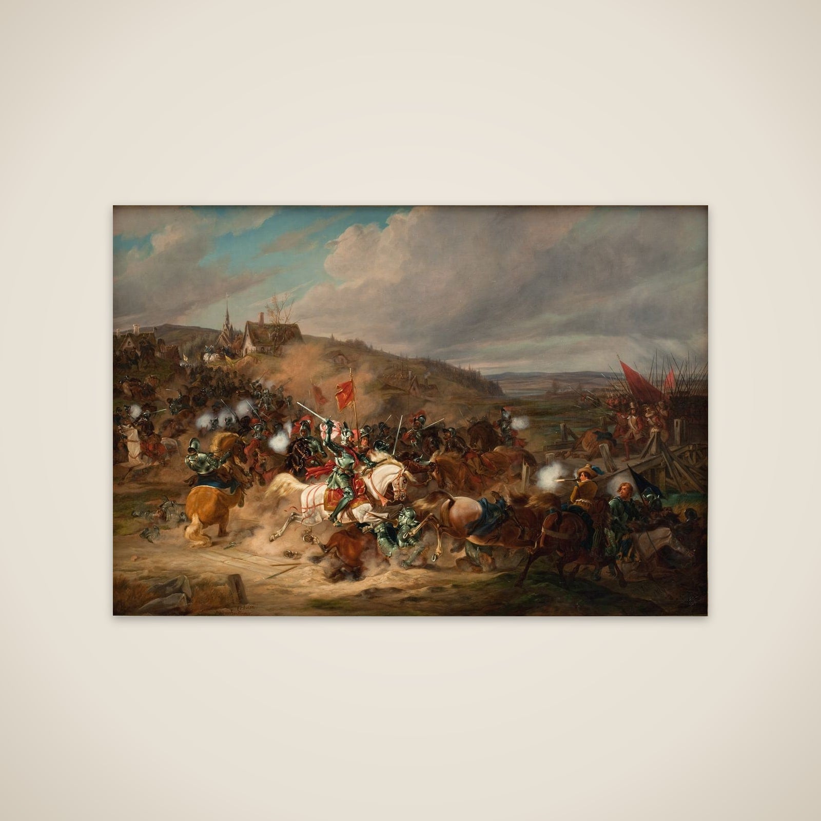Daniel Rantzau bemægtiger sig Tureby Bro i Skåne under Syvårskrigen 1563-1570 unframed print