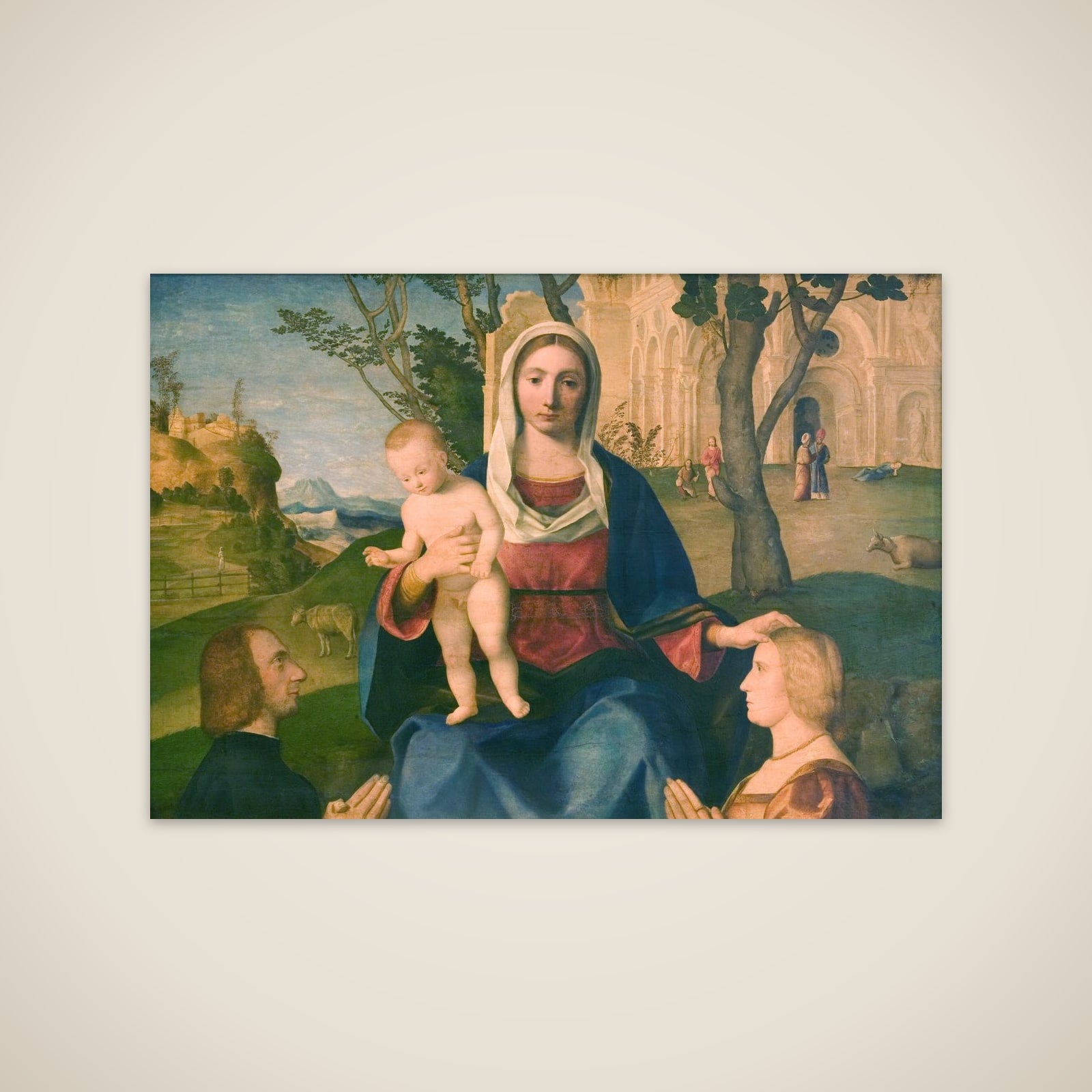 Madonna med Barnet og to stiftere unframed print