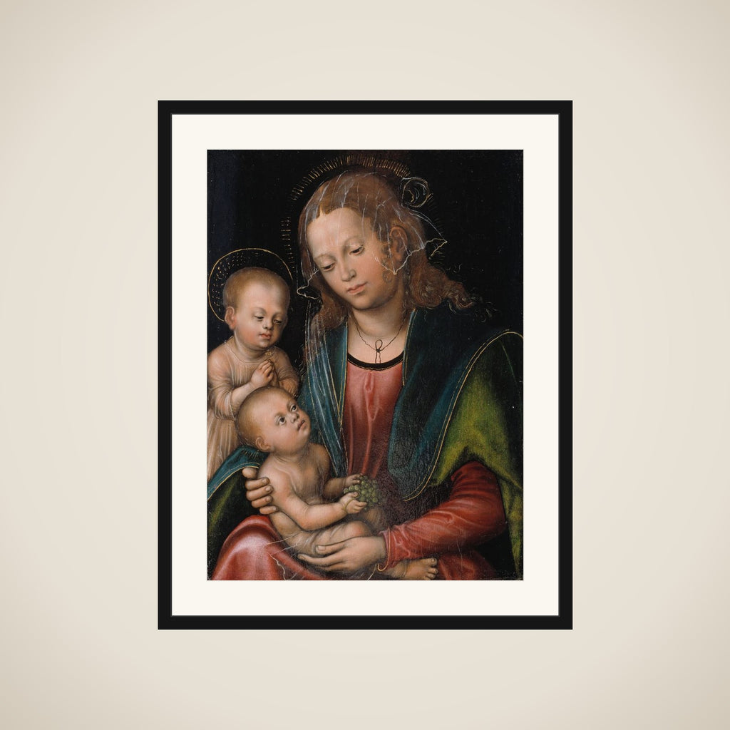 Maria med barnet og den lille Johannes framed
