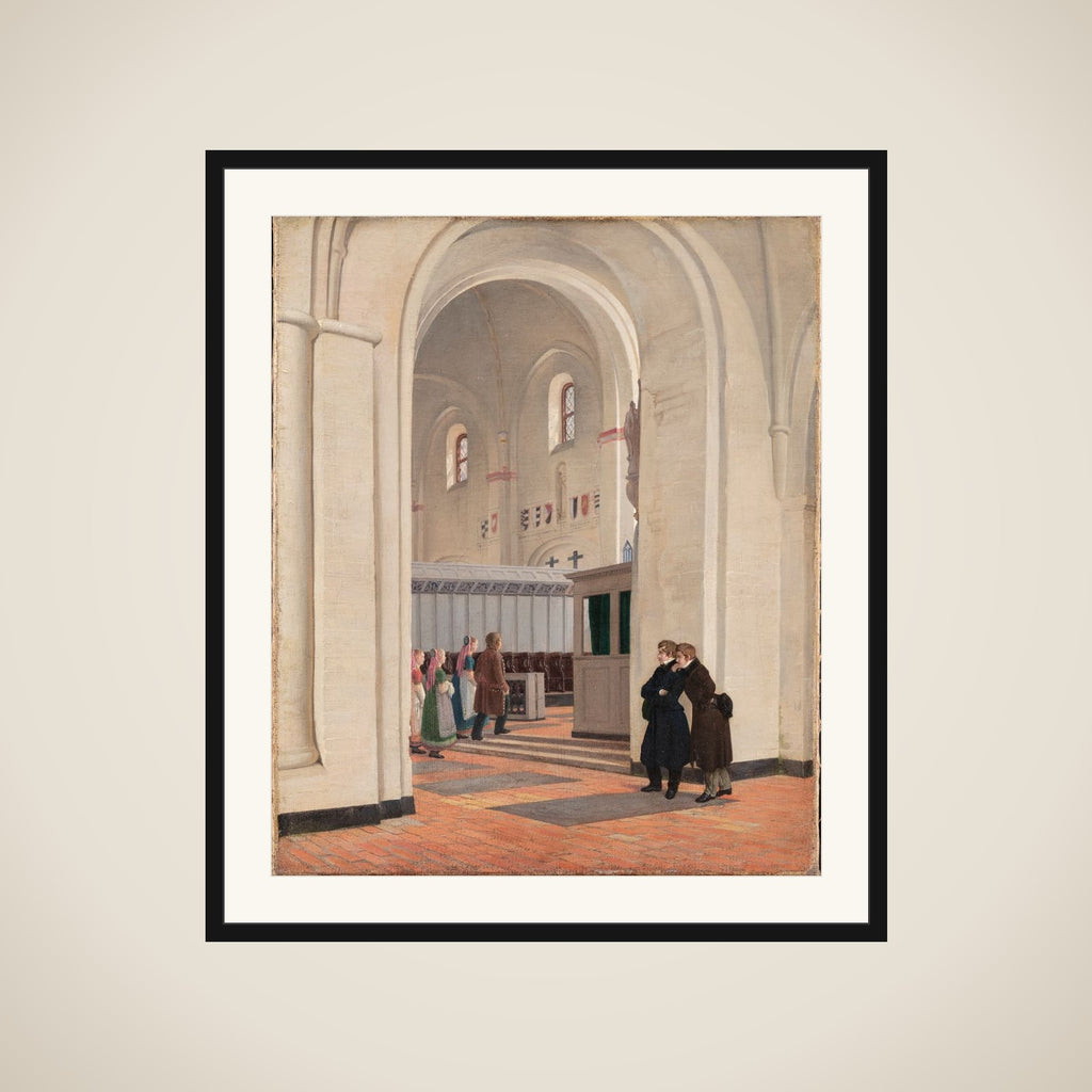 Parti af det indvendige af Ringsted Kirke. I forgrunden Constantin Hansen og Jørgen Roed framed