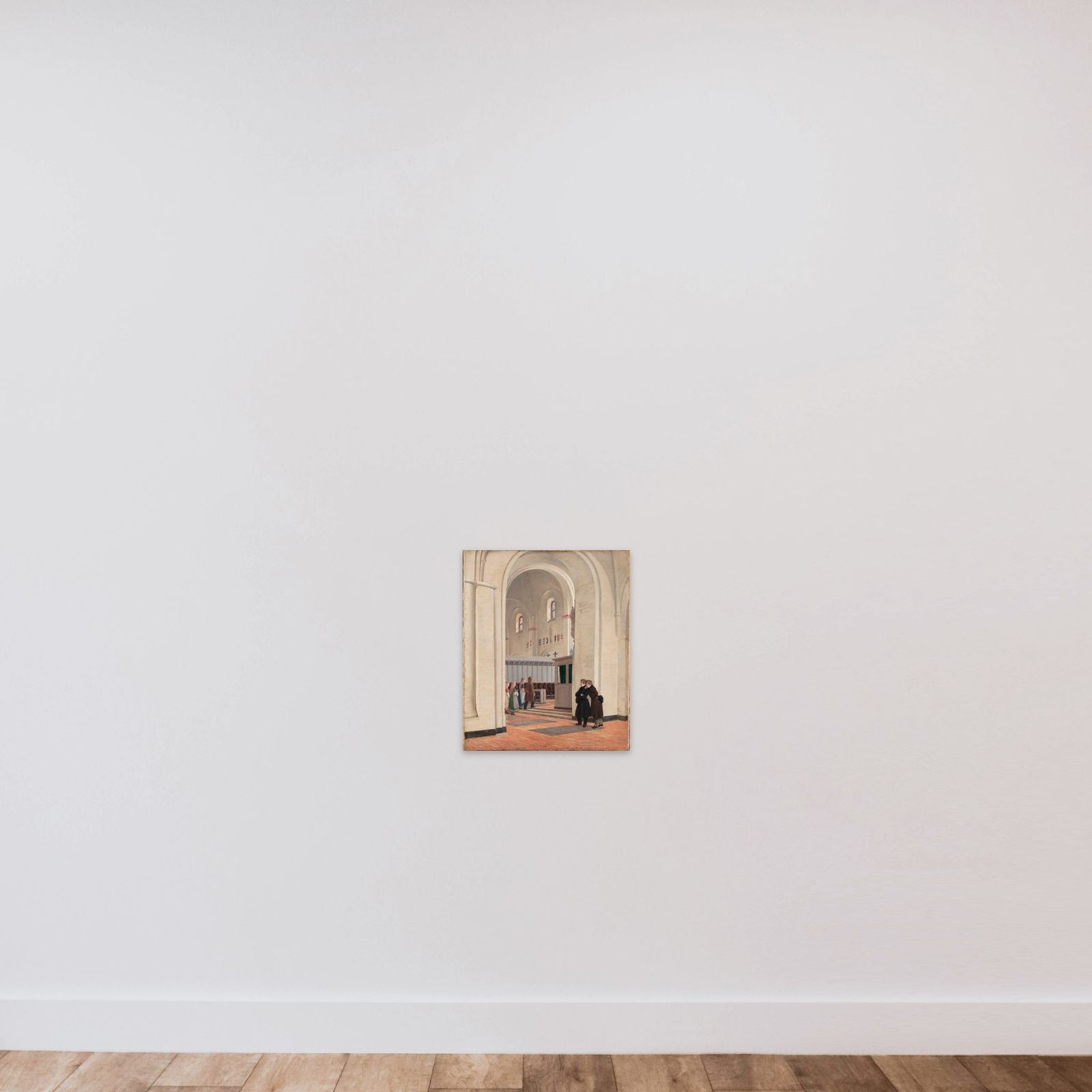 Parti af det indvendige af Ringsted Kirke. I forgrunden Constantin Hansen og Jørgen Roed unframed — shown to scale