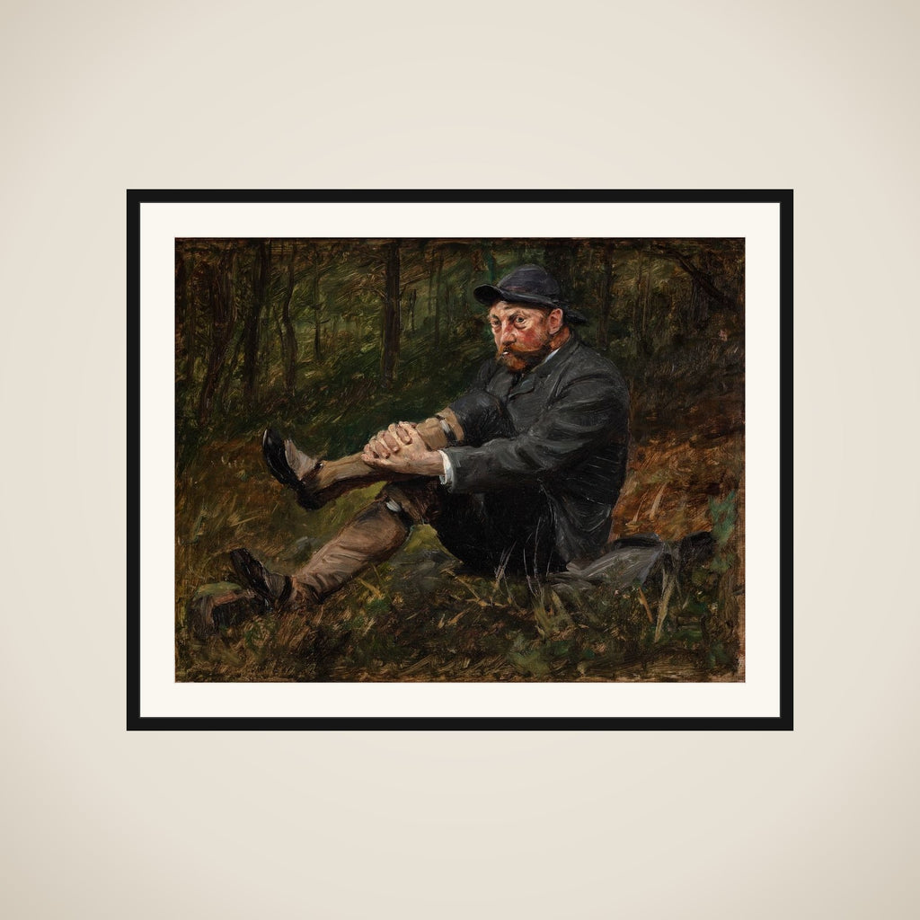 Arkitekten Thorvald Bindesbøll i en granskov på Kullen framed