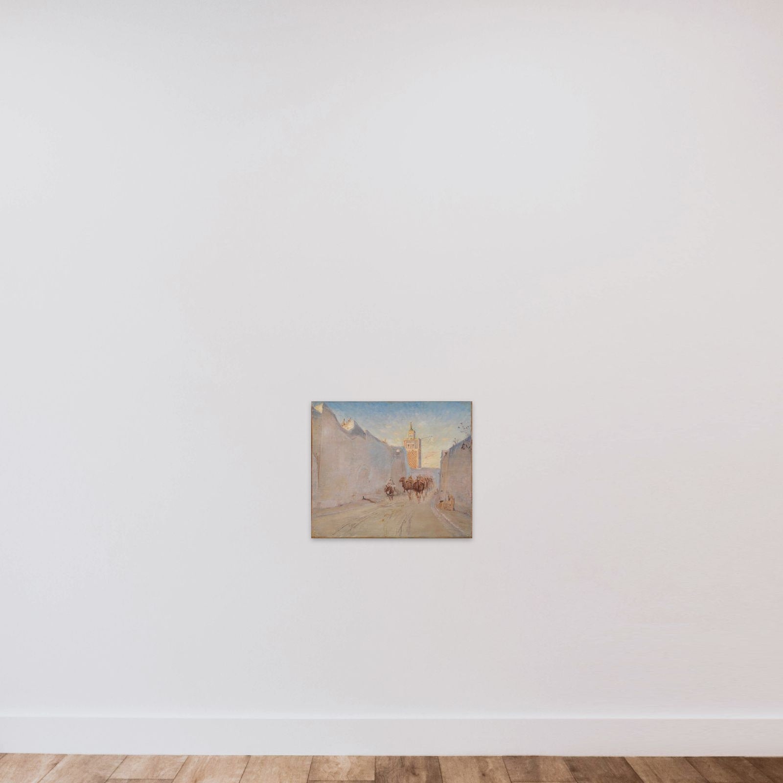 Gade med kameler i Tunis unframed — shown to scale