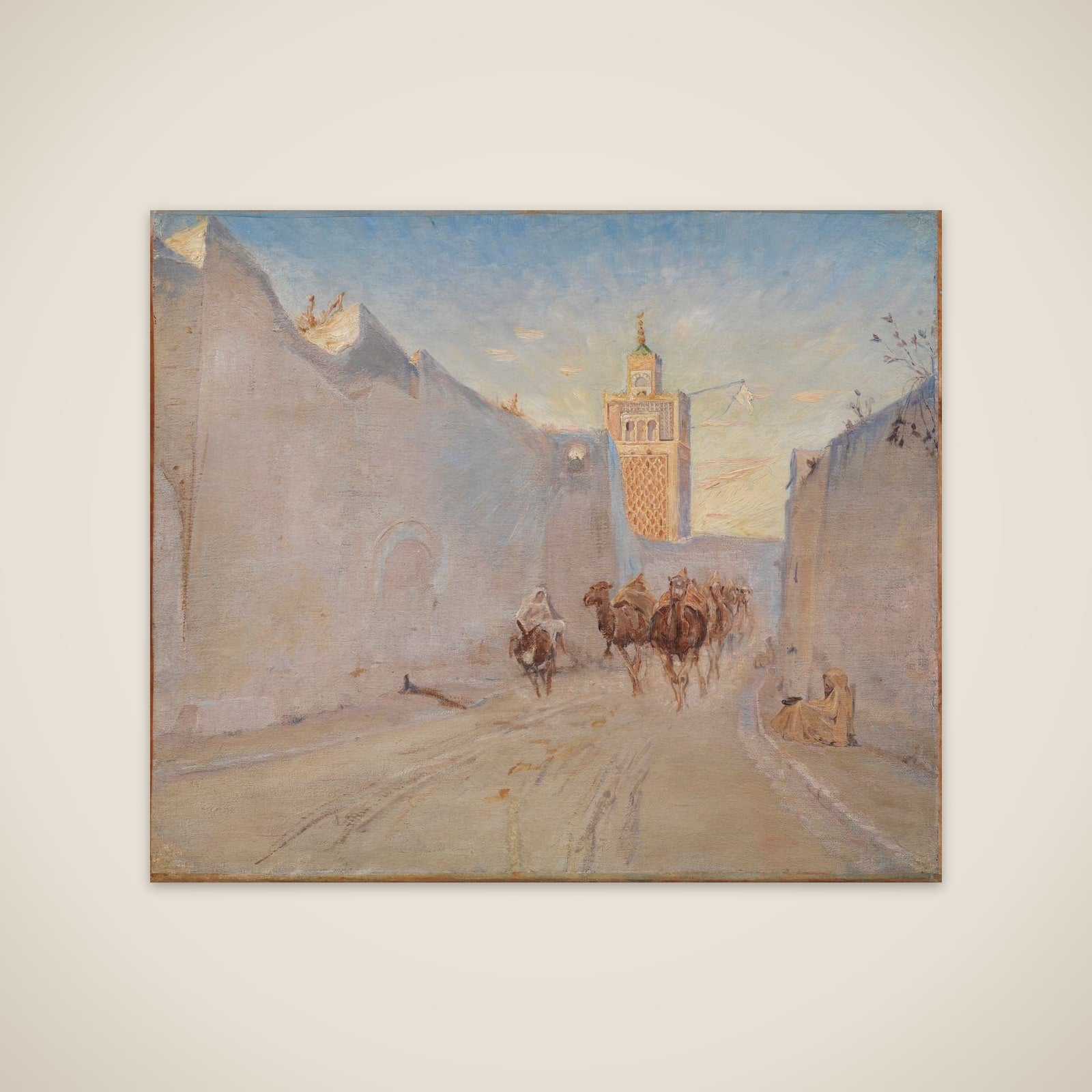 Gade med kameler i Tunis unframed print