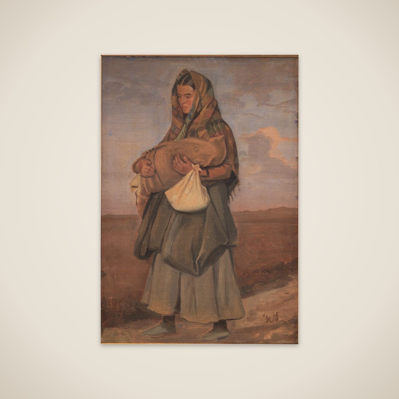 Taterkvinde med sit barn på heden unframed print