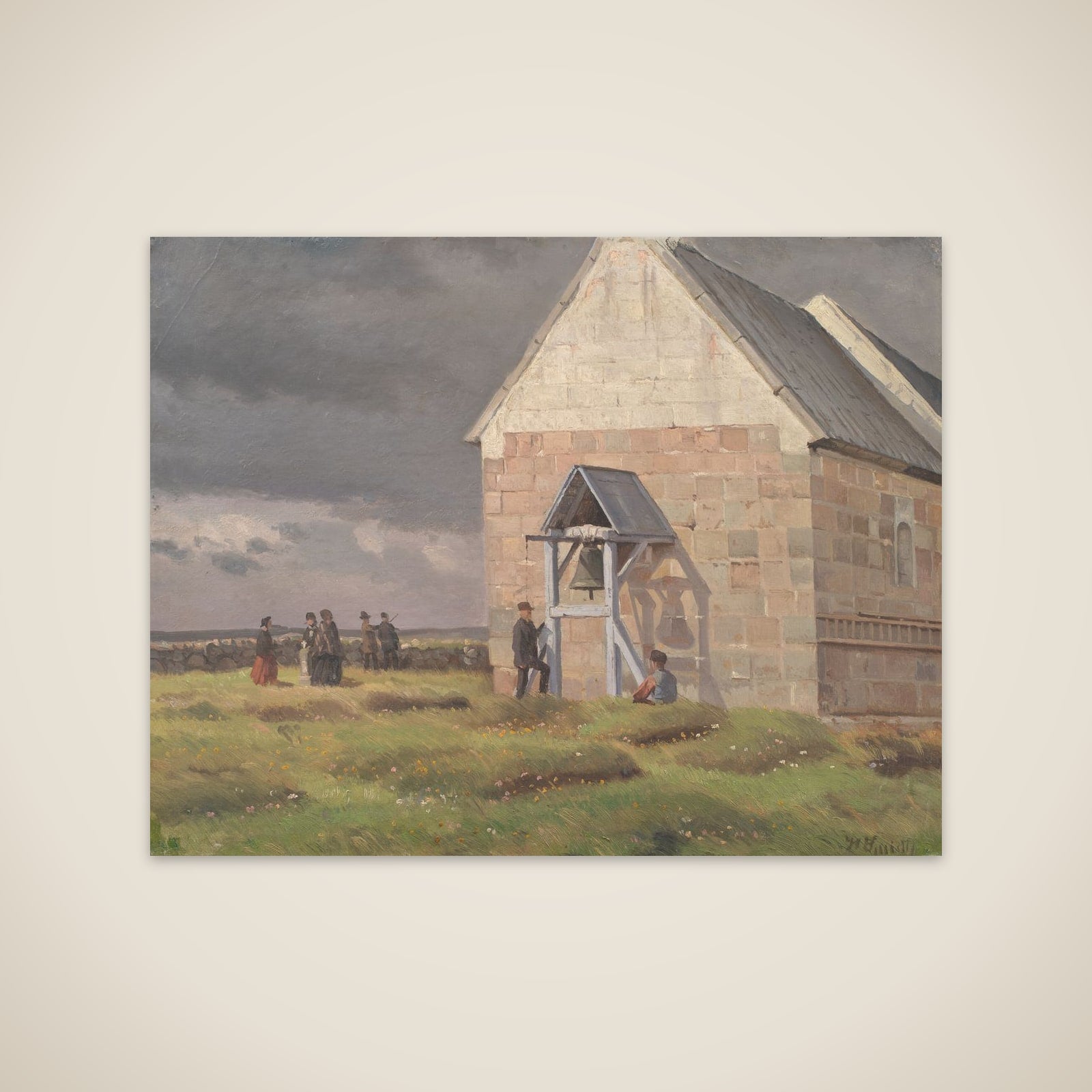 Nørre Vium Kirke. Optrækkende uvejr unframed print