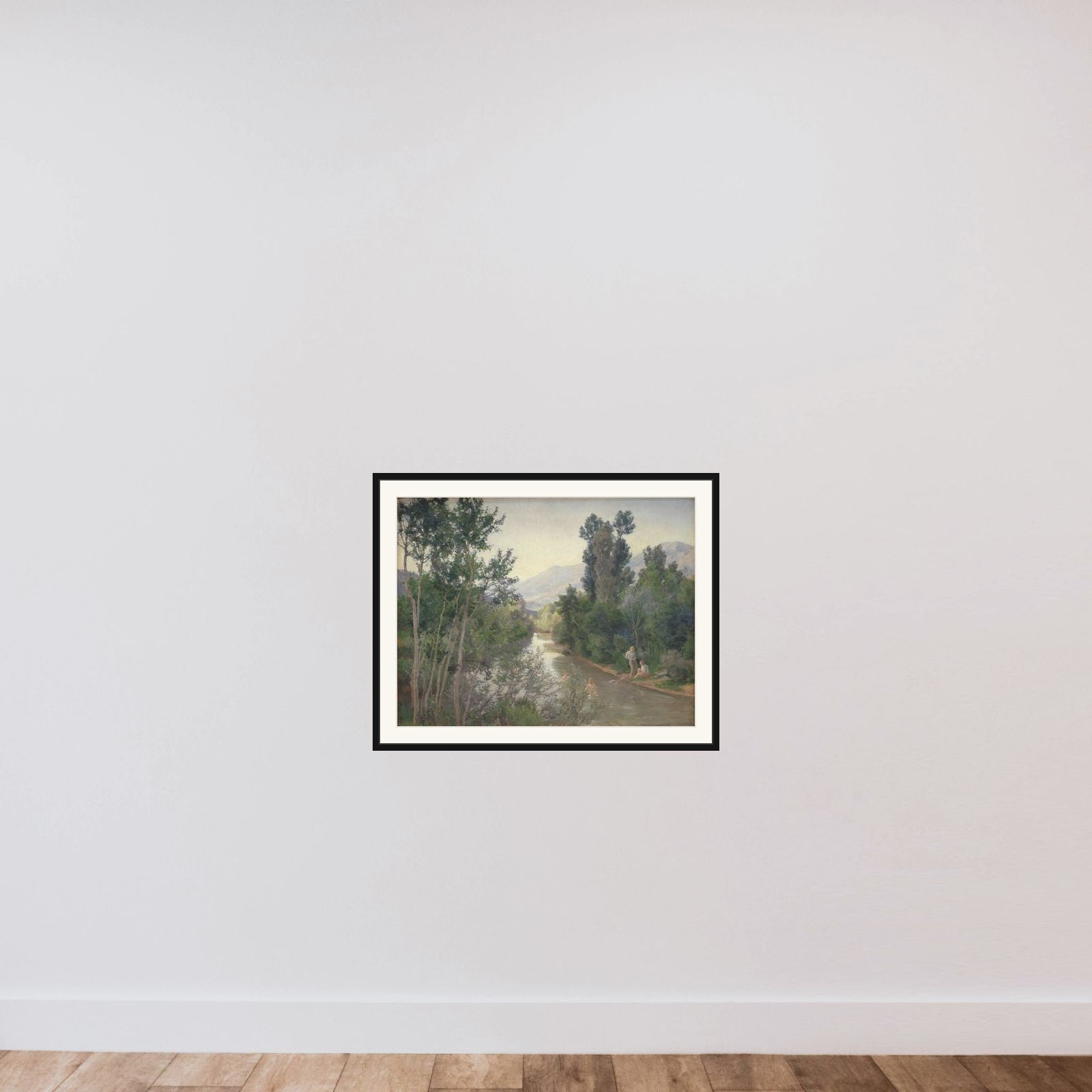 Efterårsdag ved Lirifloden framed — shown to scale