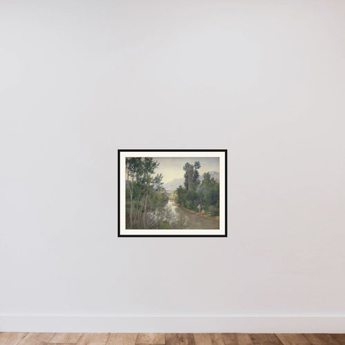 Efterårsdag ved Lirifloden framed — shown to scale