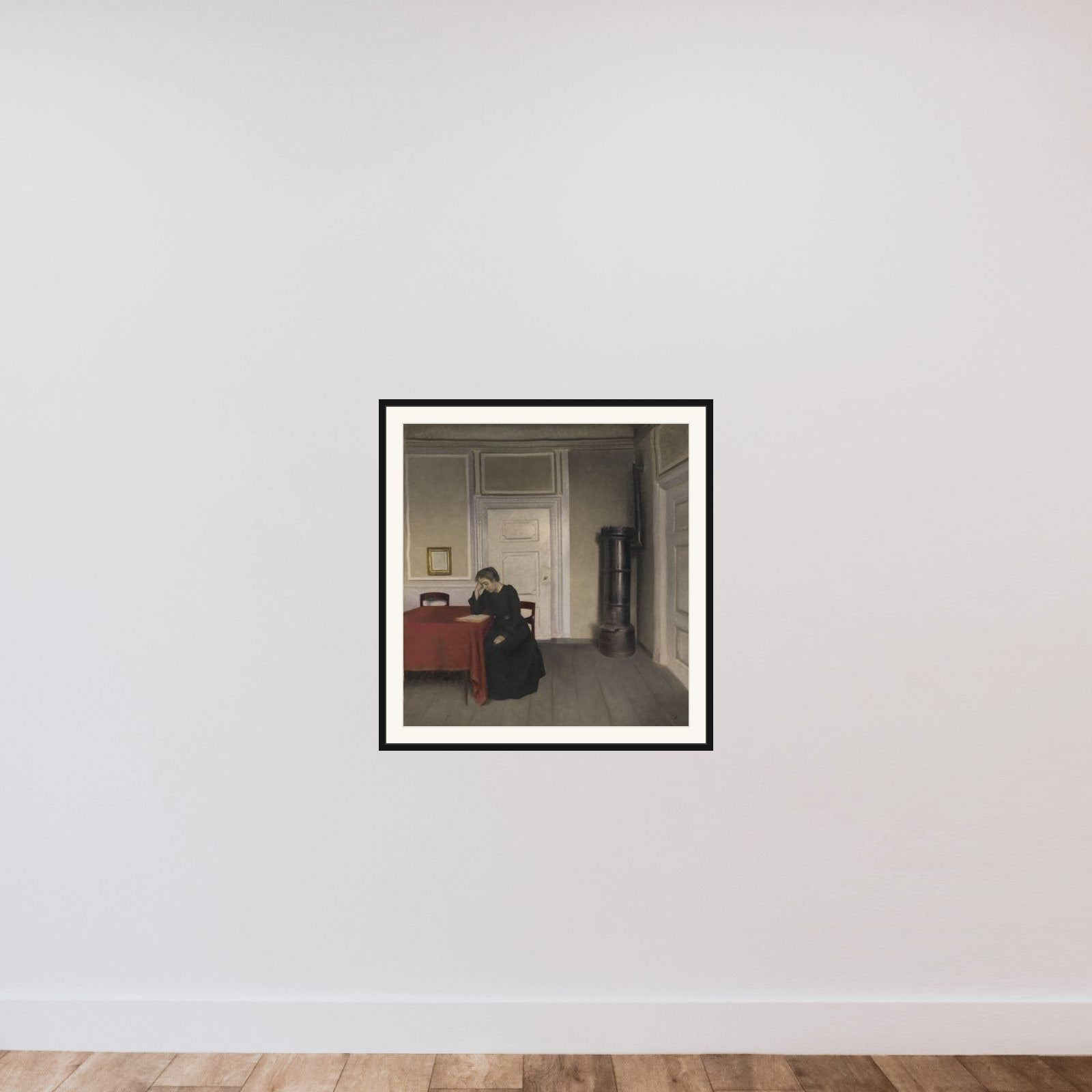 Stue i Strandgade med kunstnerens hustru framed — shown to scale