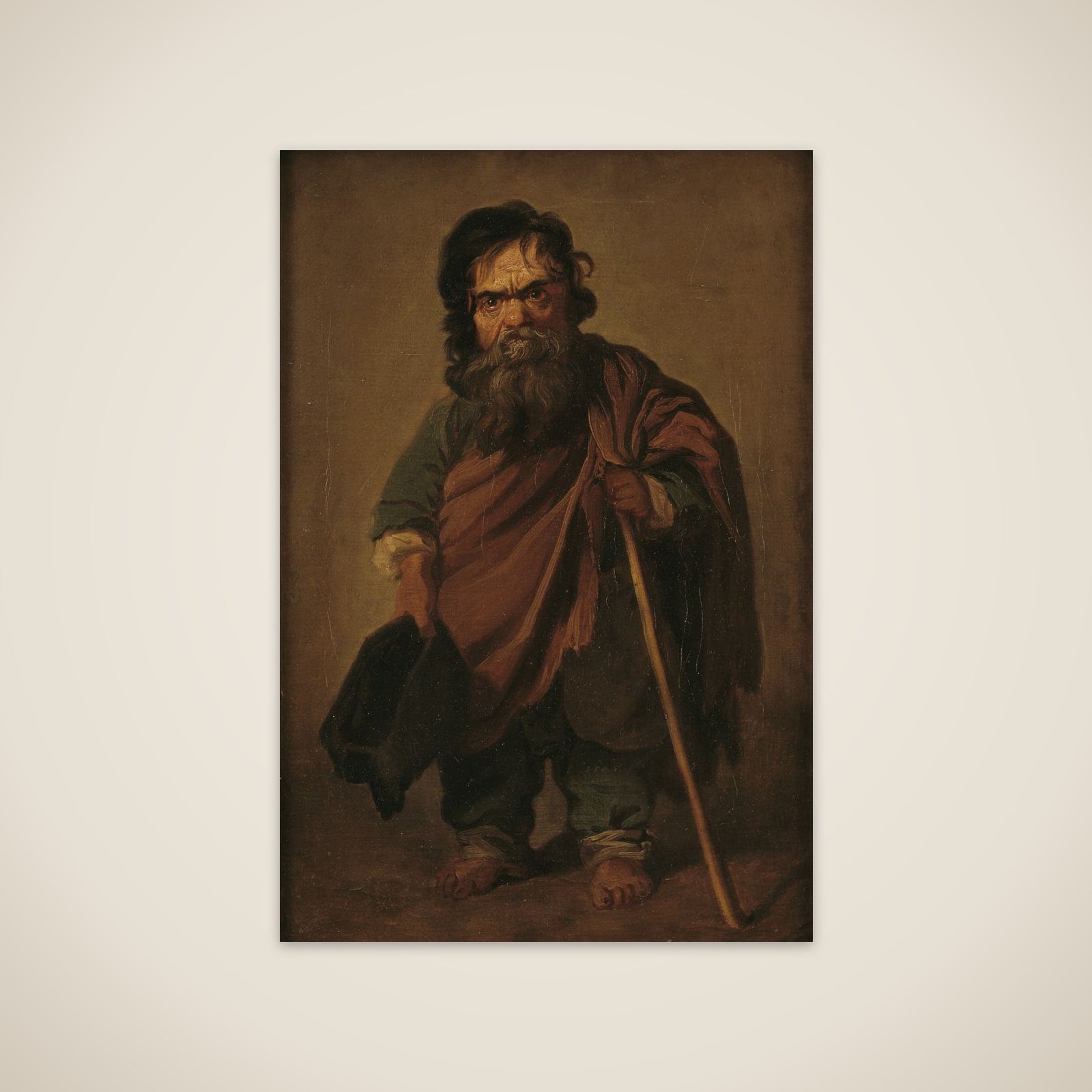 Den romerske dværg Francesco Ravai, kaldet Bajocco unframed print