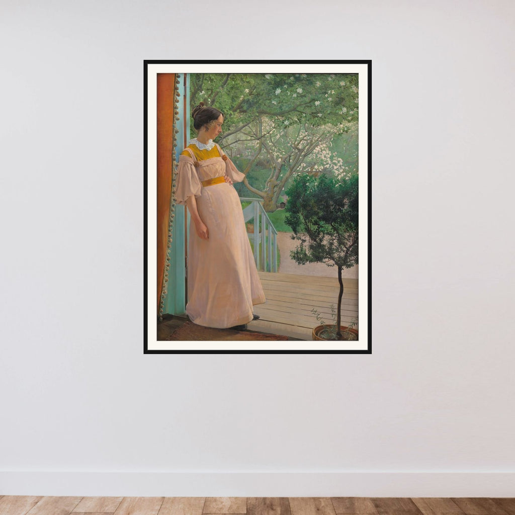 I havedøren. Kunstnerens hustru framed — shown to scale