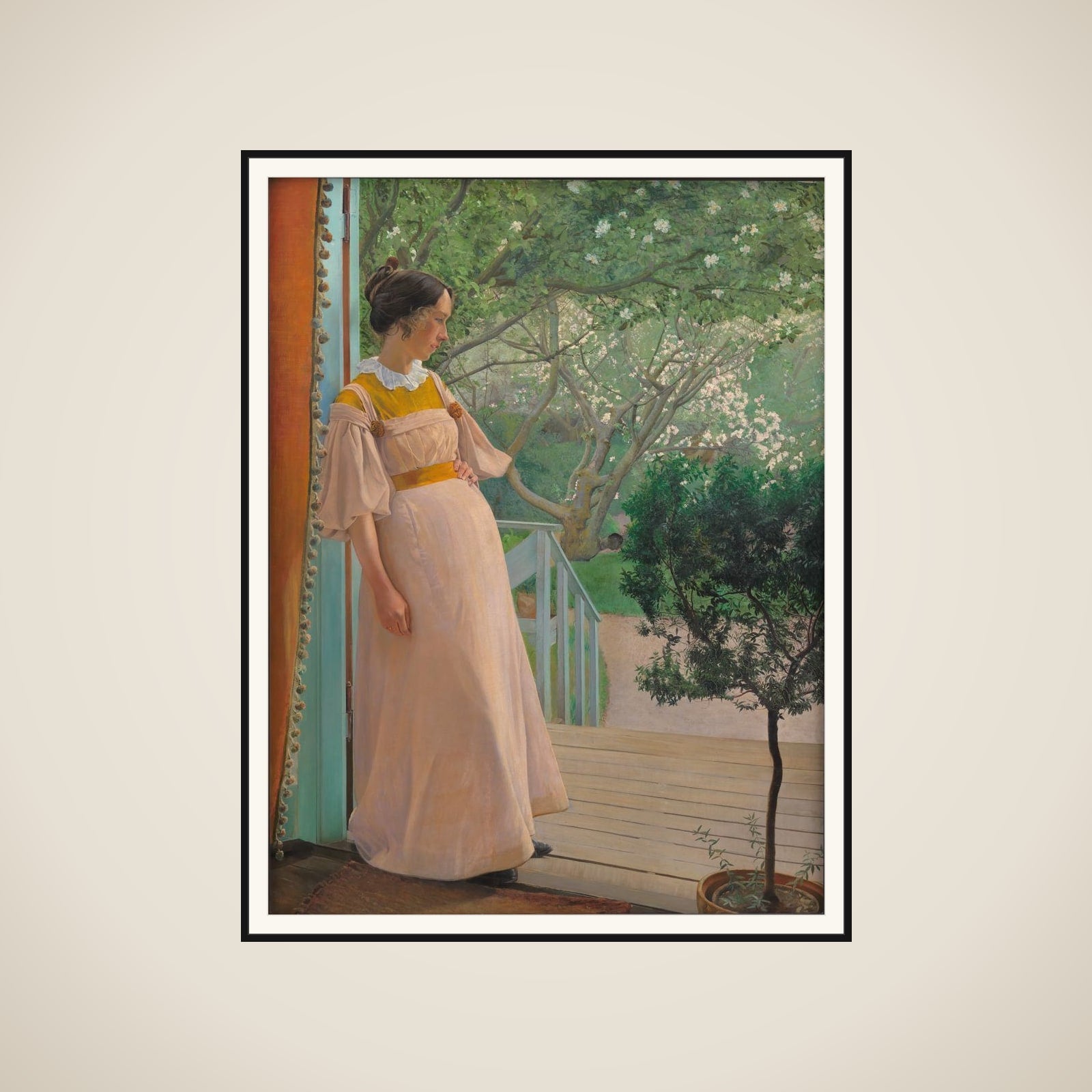 I havedøren. Kunstnerens hustru framed