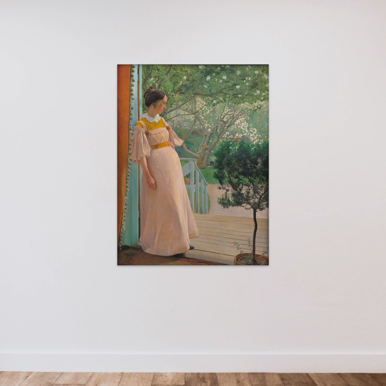 I havedøren. Kunstnerens hustru unframed — shown to scale
