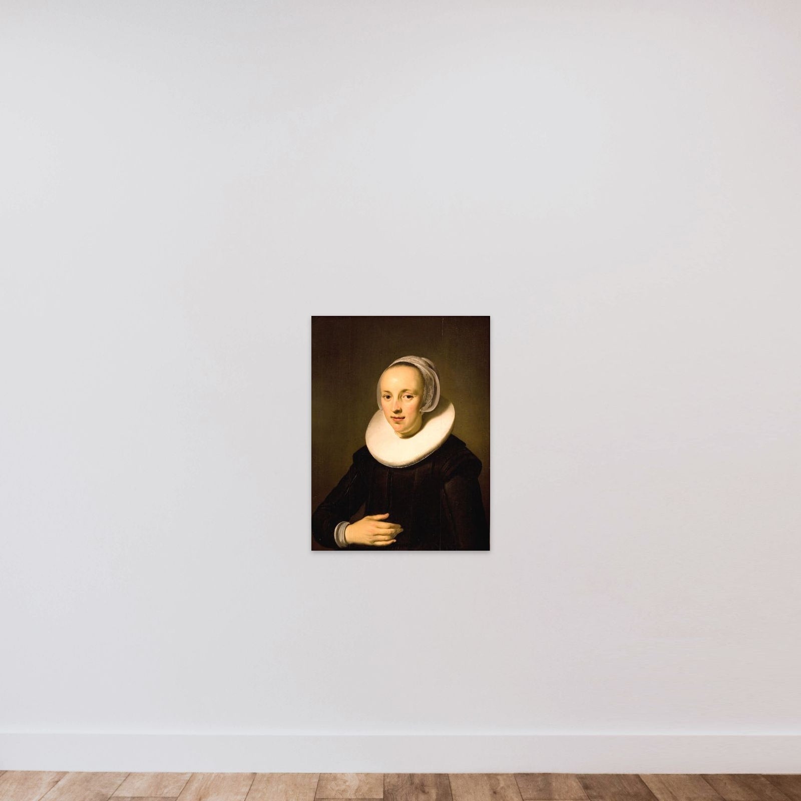 Dameportræt unframed — shown to scale