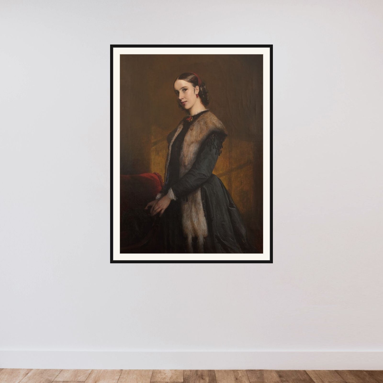 Forfatterinden Emma Kraft framed — shown to scale