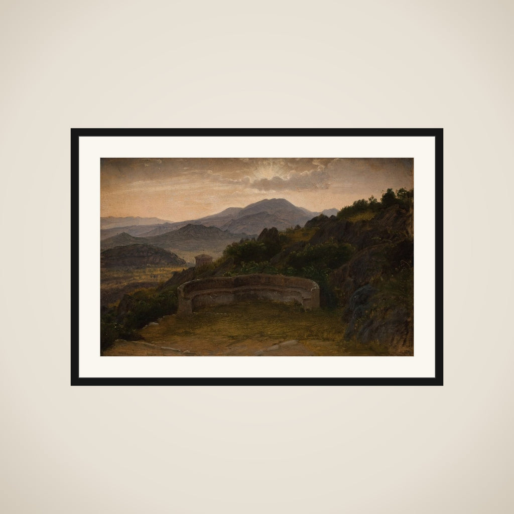 Landskab nær Subiaco. Aftensol framed